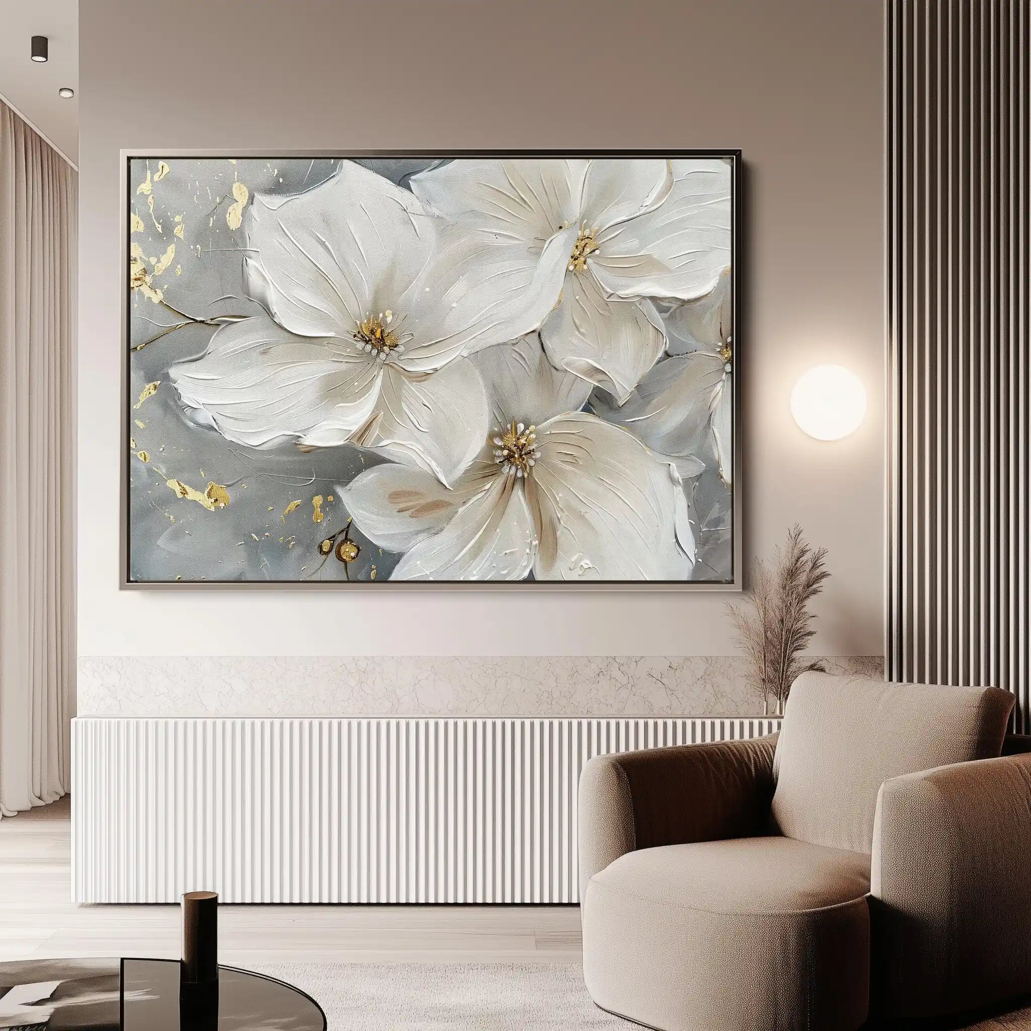 Floral 279 Canvas Art 60 x 40 cm / Black