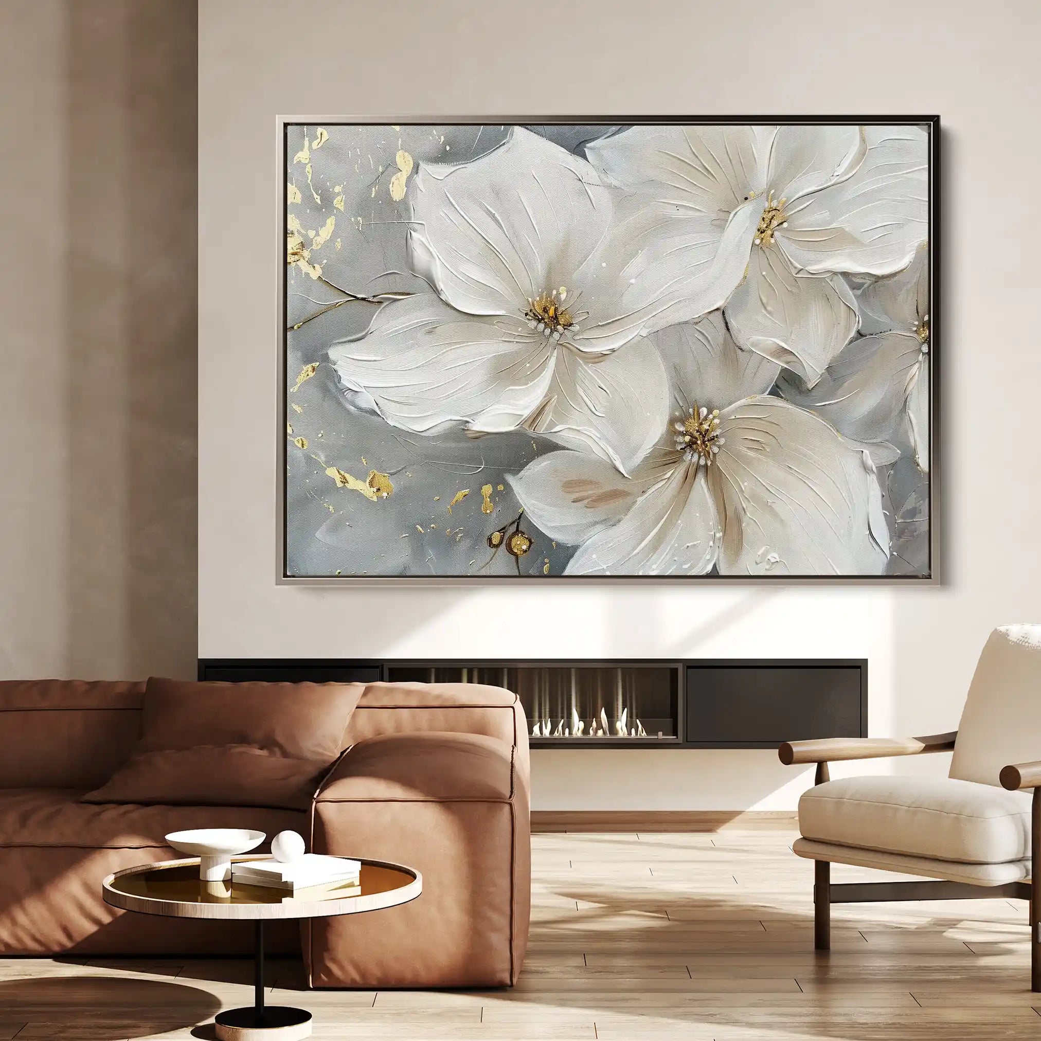 Floral 279 Canvas Art 60 x 40 cm / Black