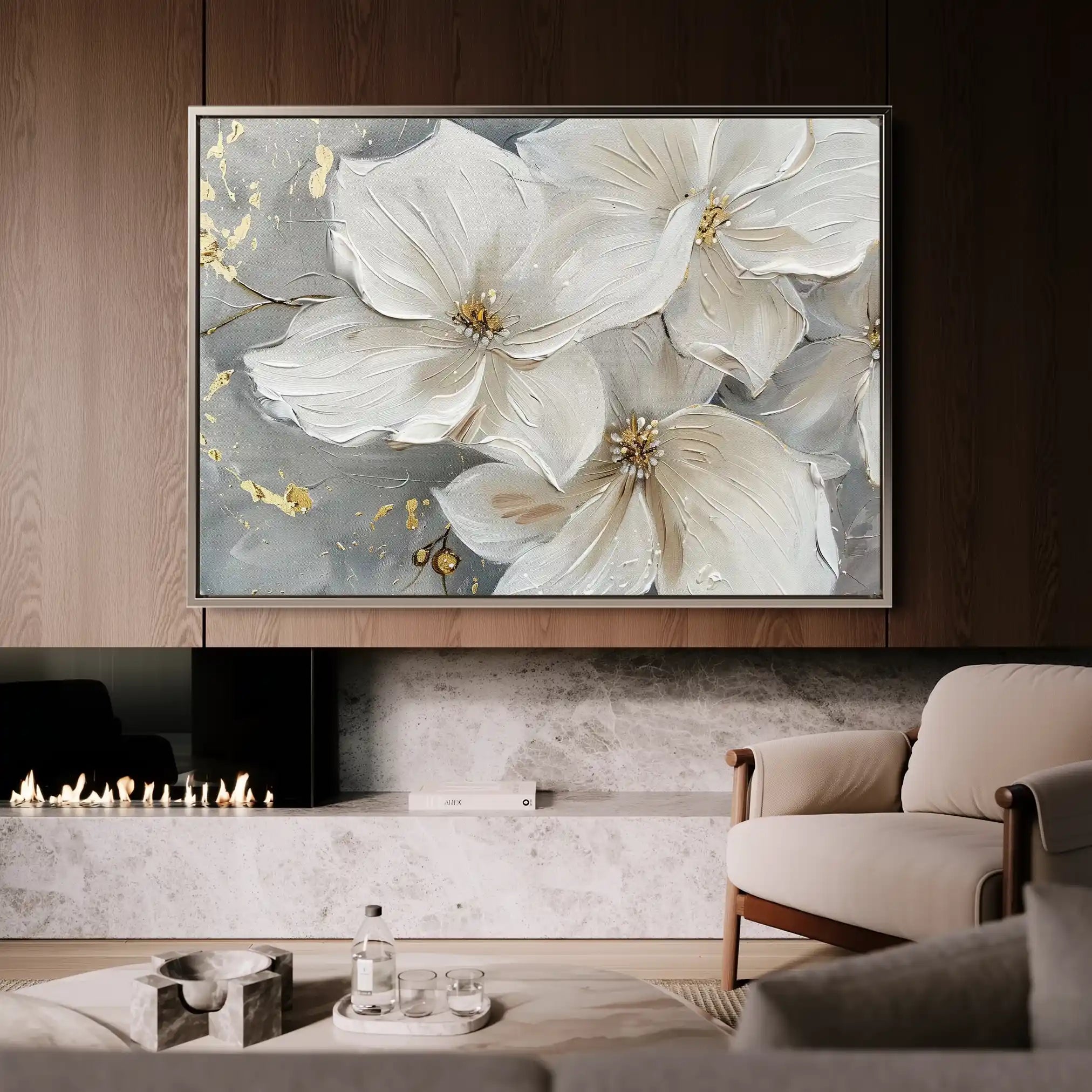 Floral 279 Canvas Art 60 x 40 cm / Black