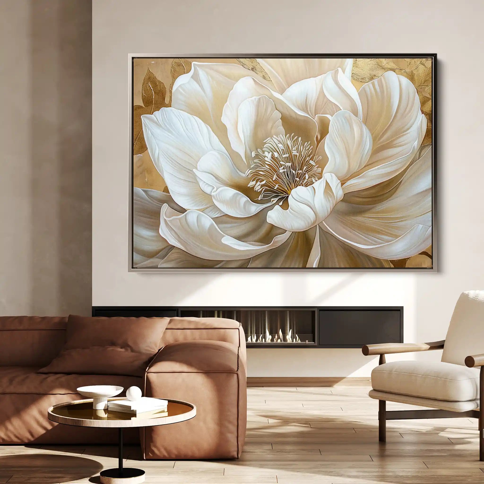 Floral 281 Canvas Art 60 x 40 cm / Black