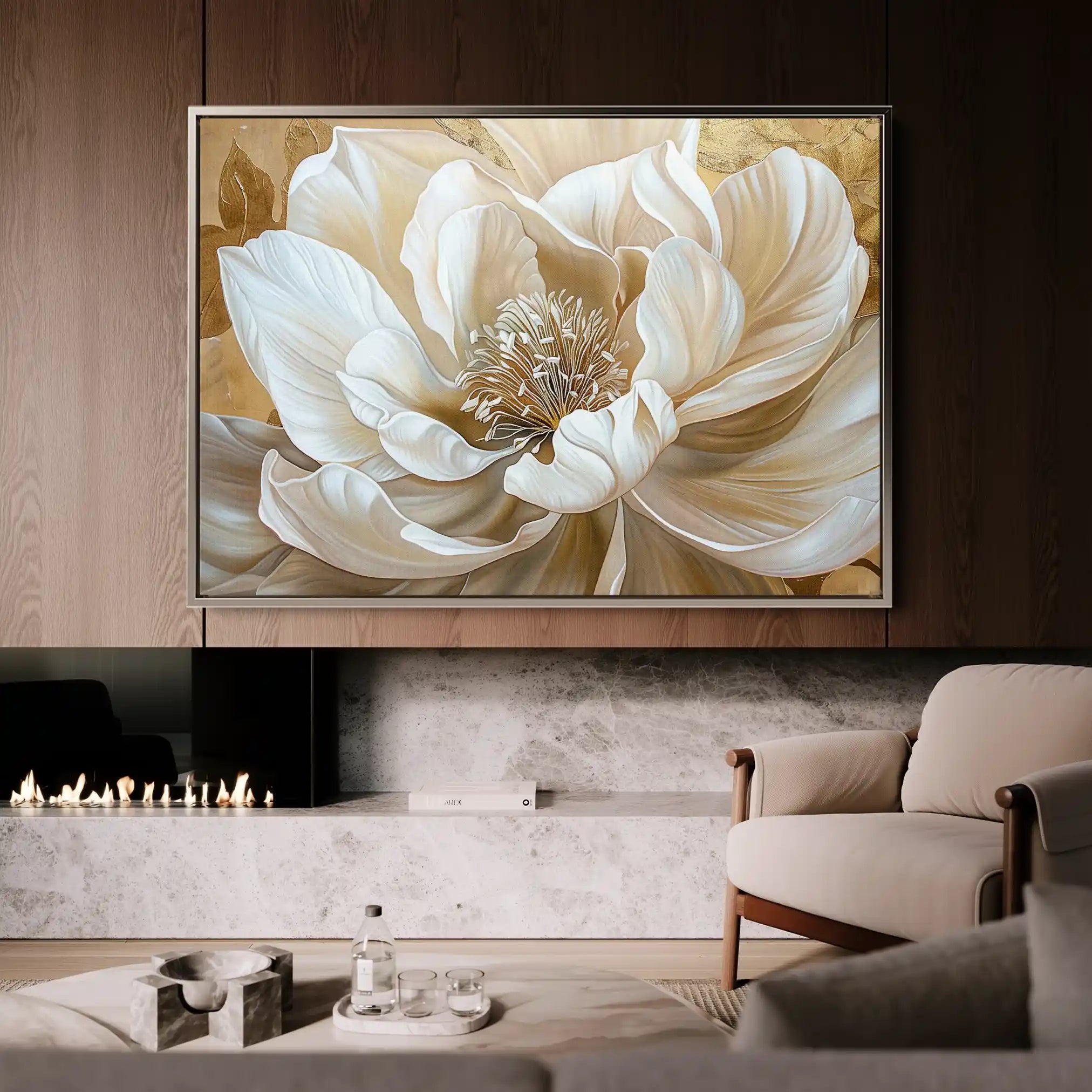 Floral 281 Canvas Art 60 x 40 cm / Black