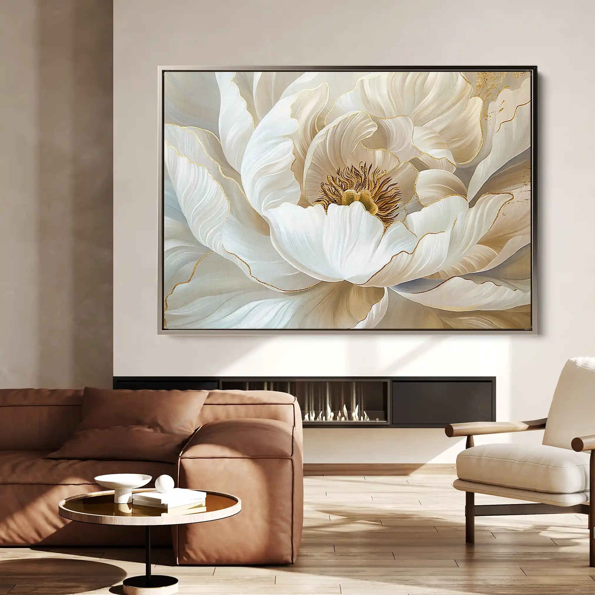 Floral 282 Canvas Art 60 x 40 cm / Black