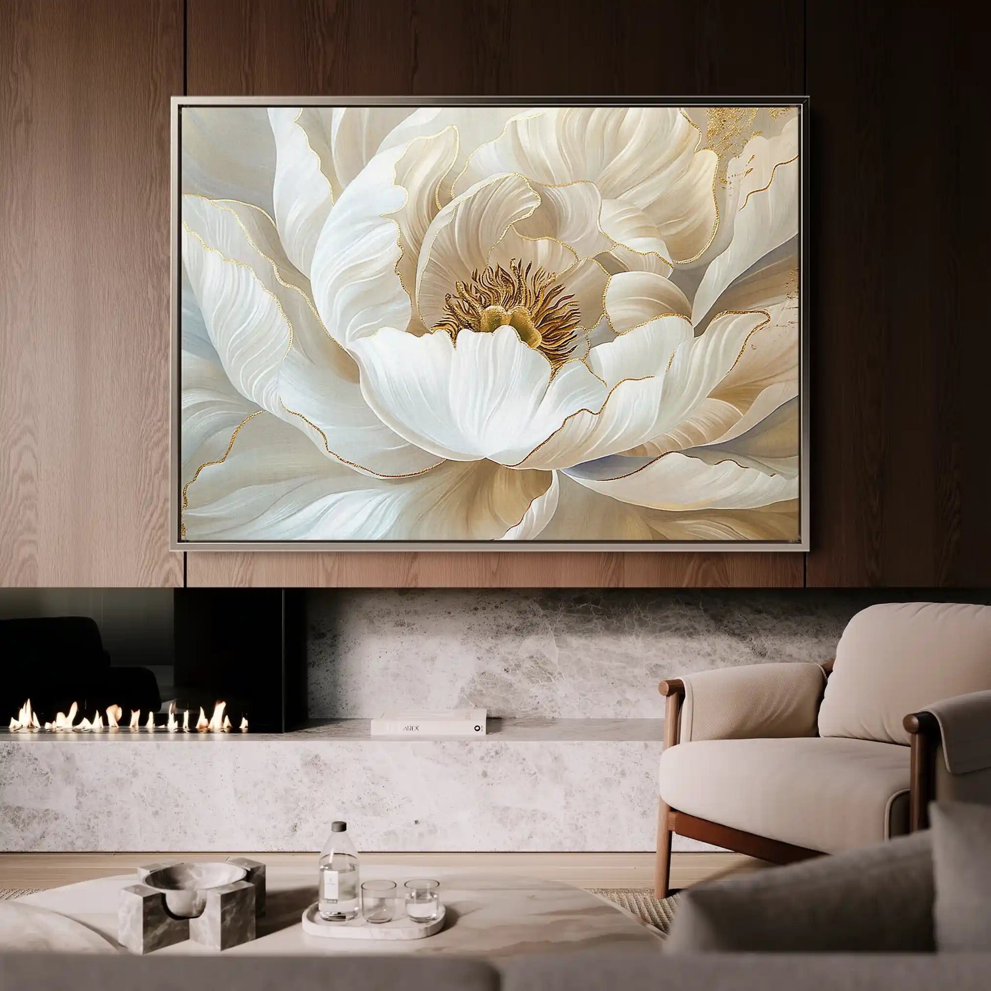 Floral 282 Canvas Art 60 x 40 cm / Black
