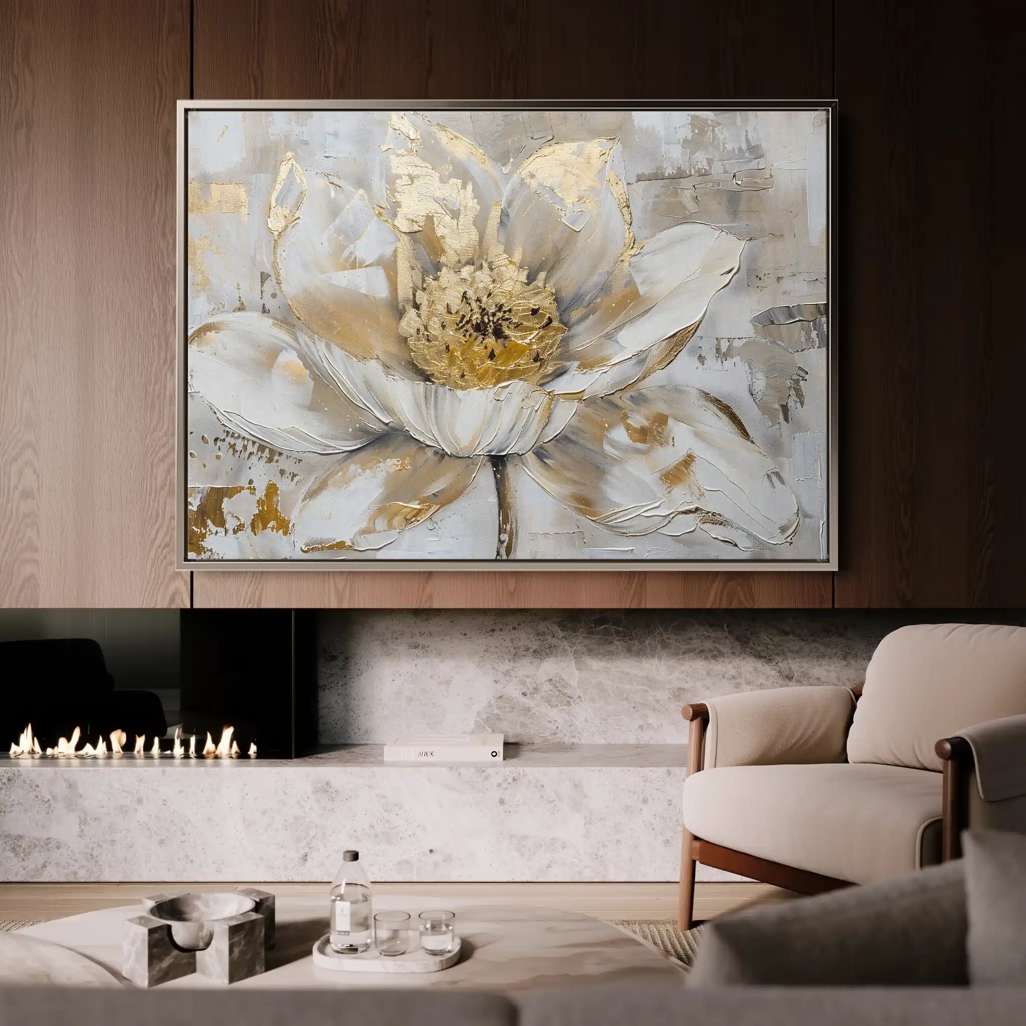 Floral 283 Canvas Art 60 x 40 cm / Black