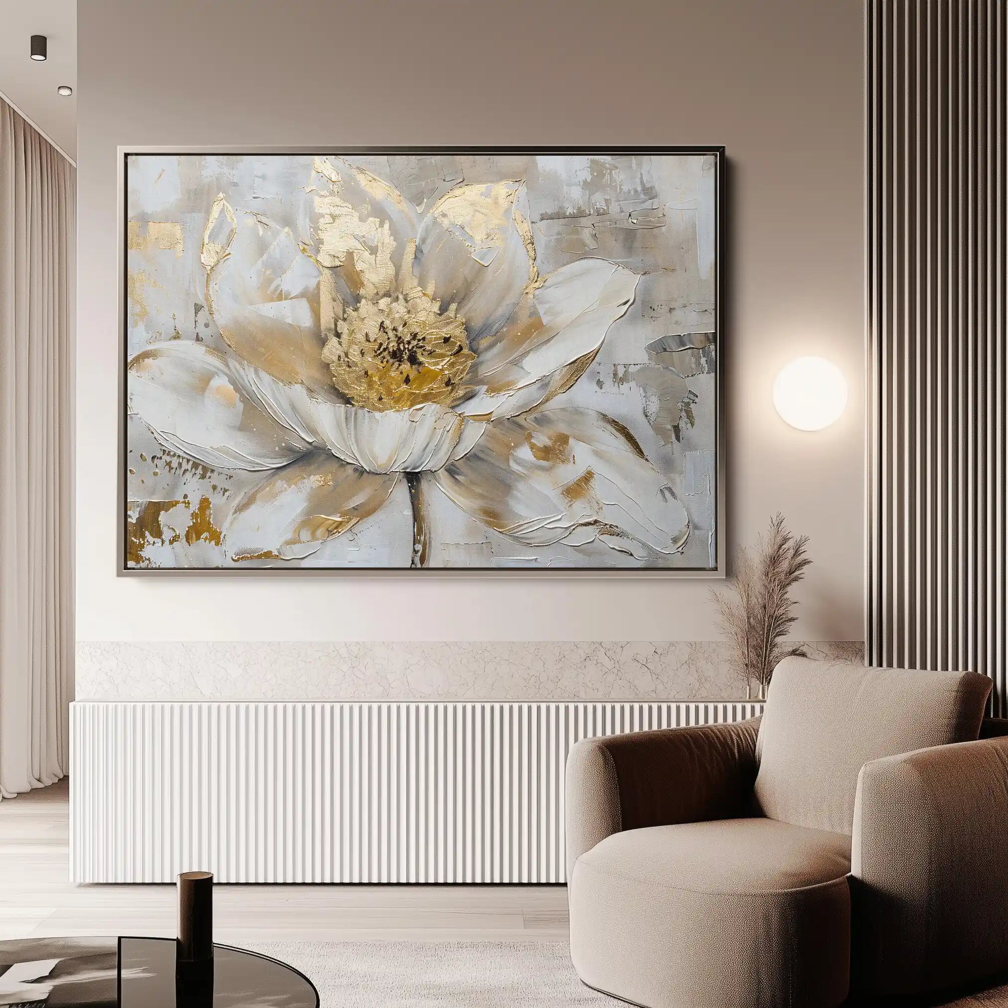 Floral 283 Canvas Art 60 x 40 cm / Black
