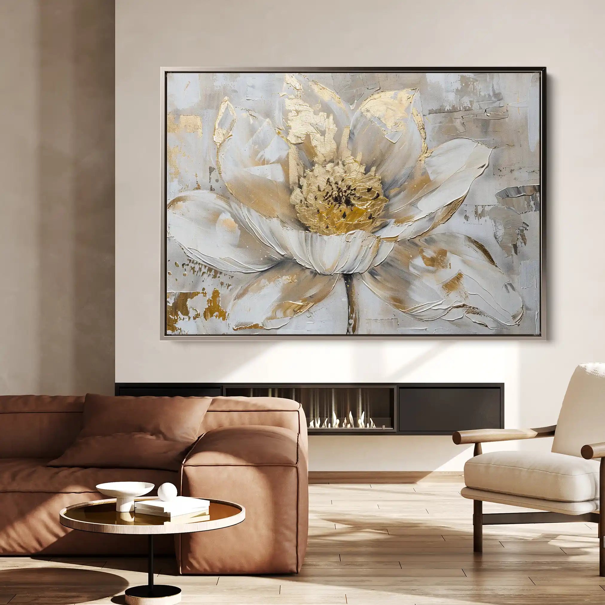 Floral 283 Canvas Art 60 x 40 cm / Black
