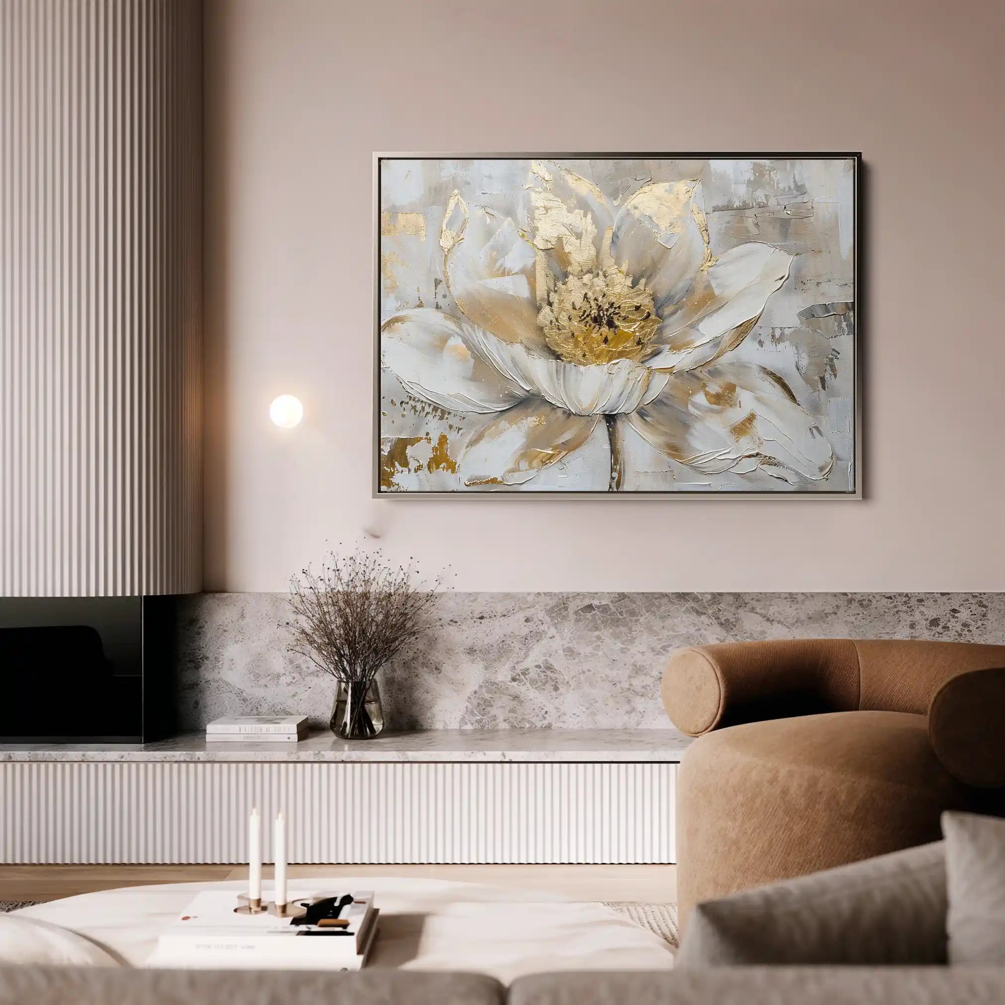 Floral 283 Canvas Art 60 x 40 cm / Black
