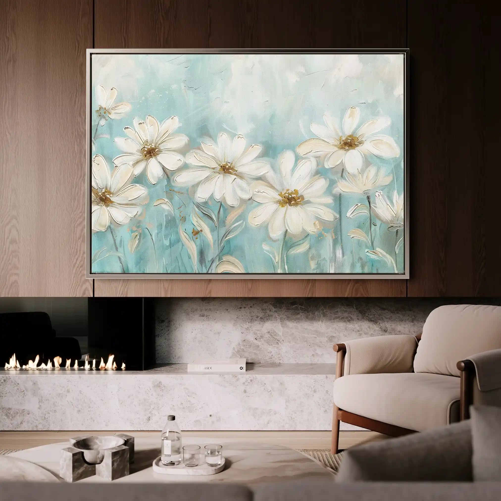 Floral 284 Canvas Art 60 x 40 cm / Black