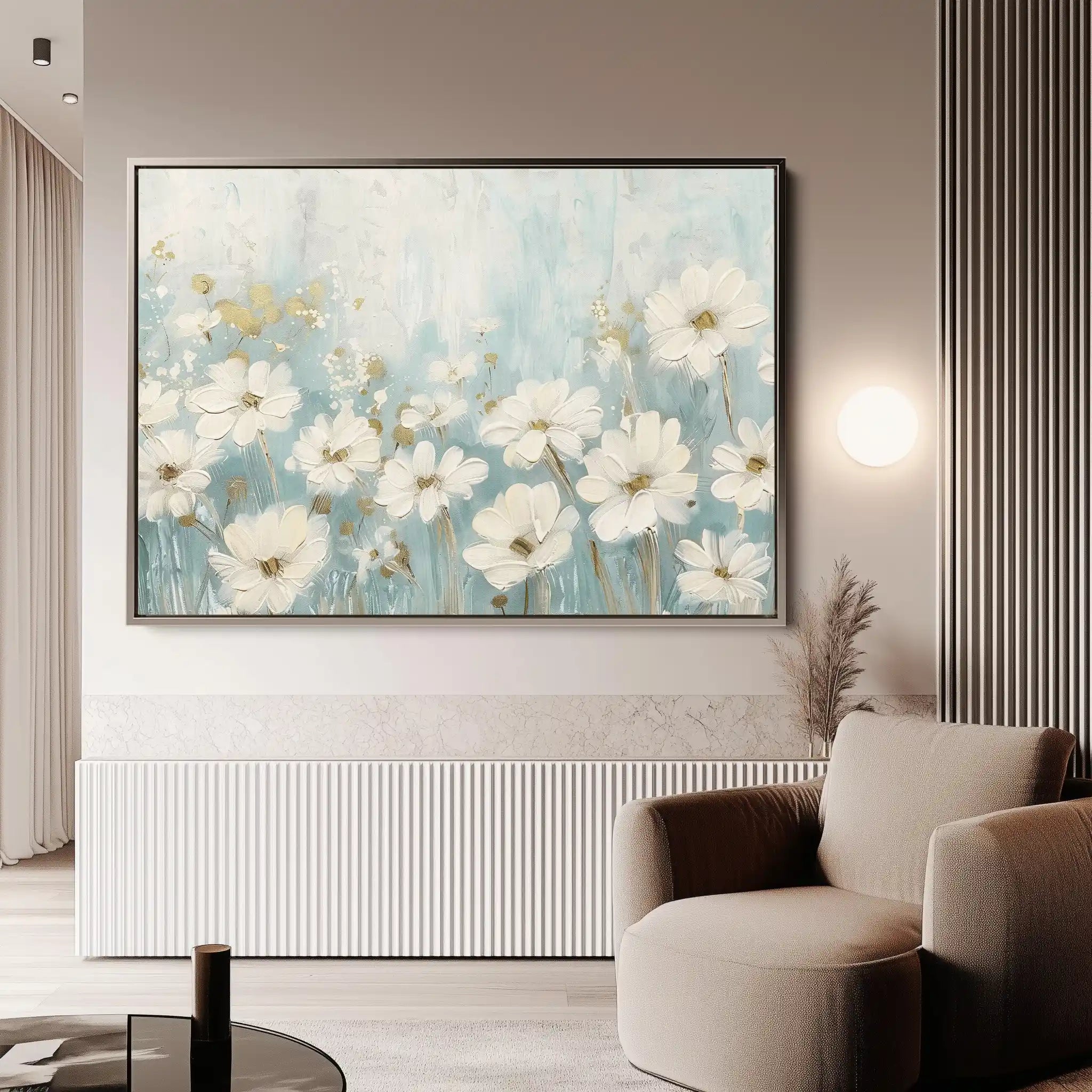 Floral 285 Canvas Art 60 x 40 cm / Black