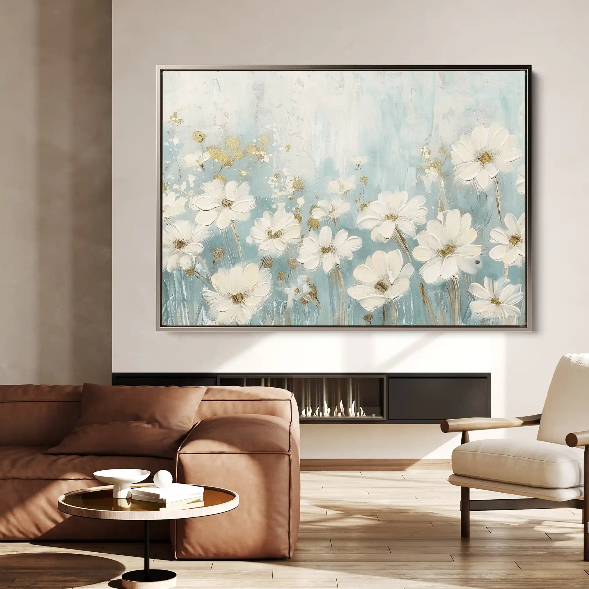 Floral 285 Canvas Art 60 x 40 cm / Black