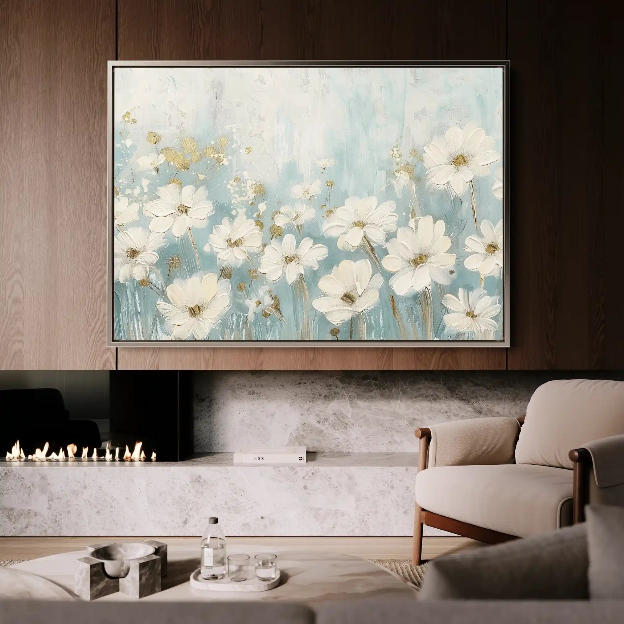 Floral 285 Canvas Art 60 x 40 cm / Black