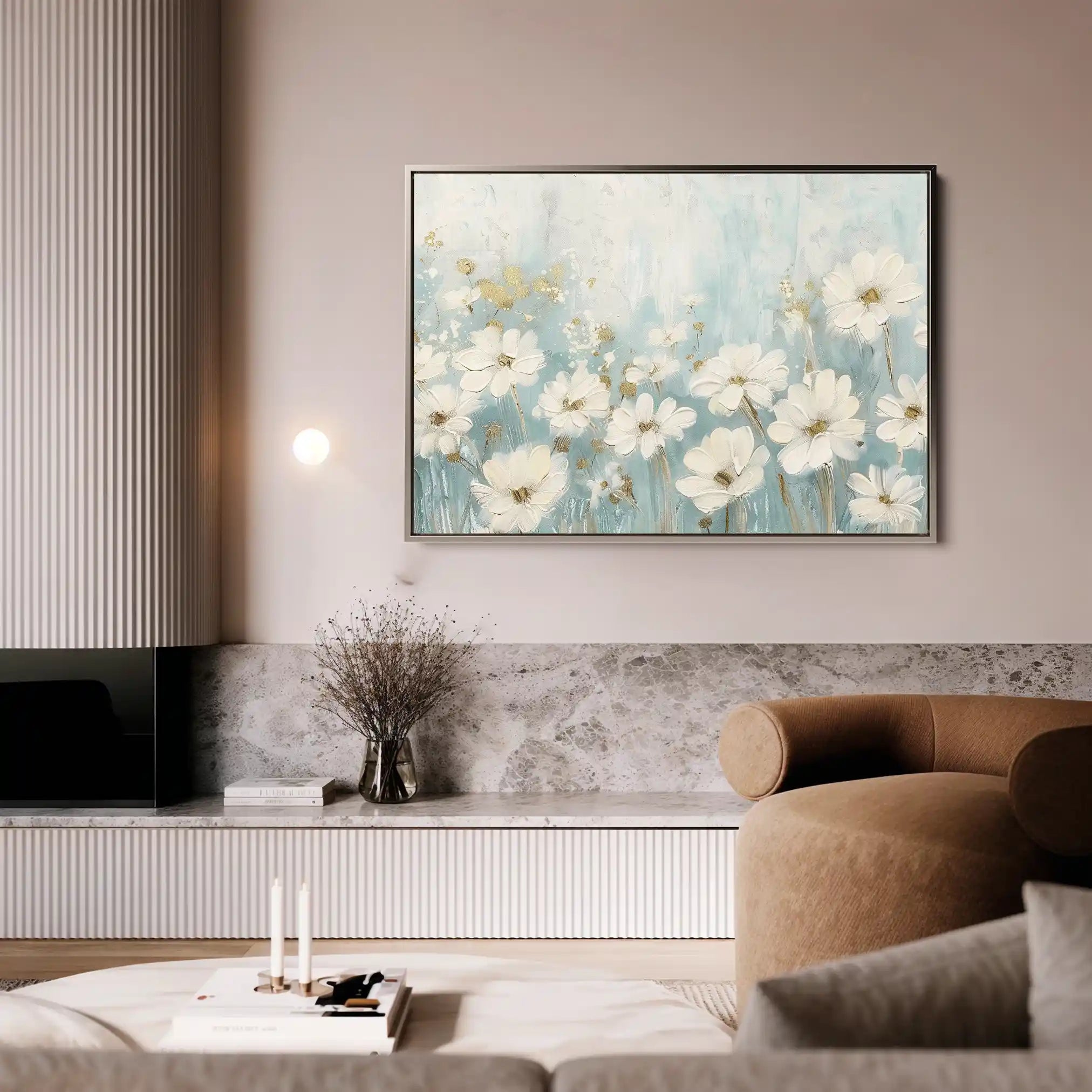 Floral 285 Canvas Art 60 x 40 cm / Black