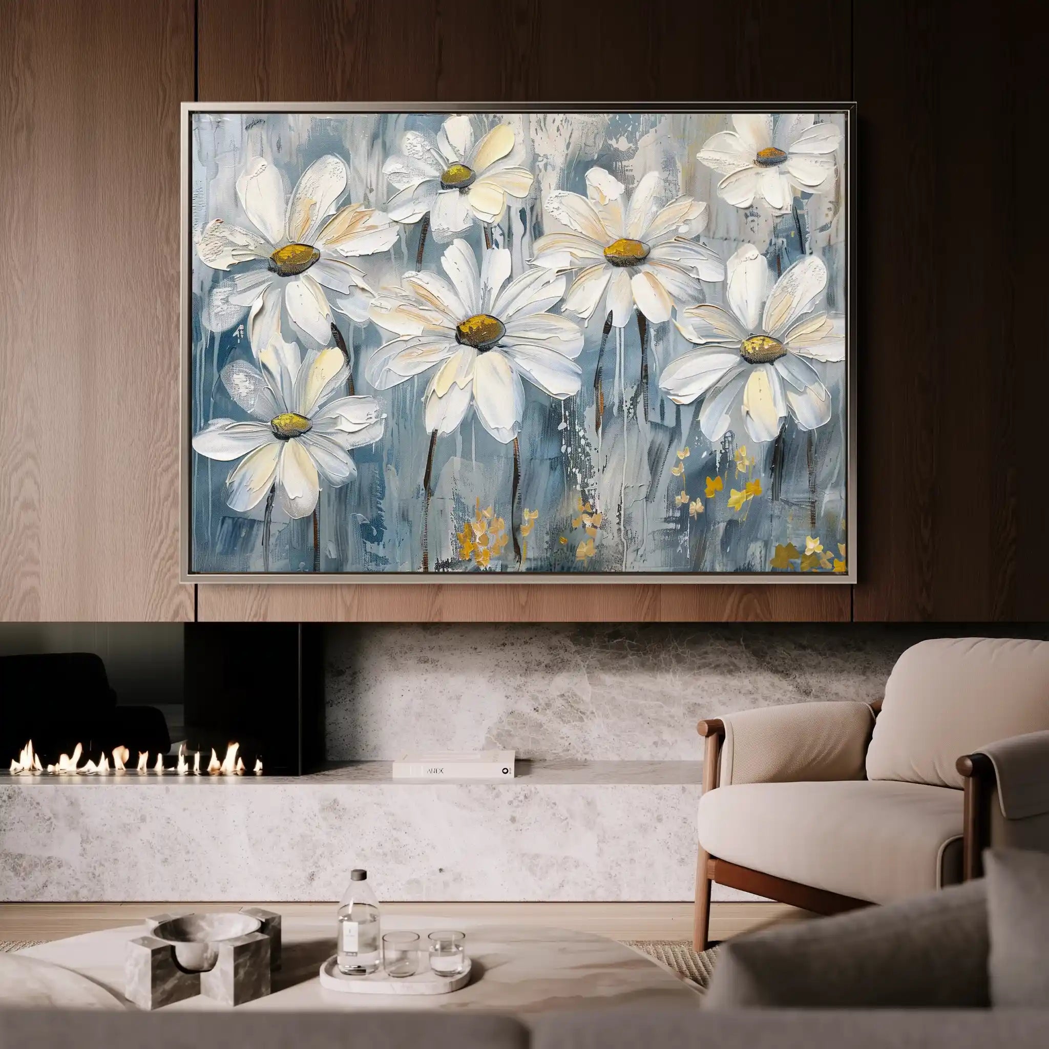 Floral 286 Canvas Art 60 x 40 cm / Black