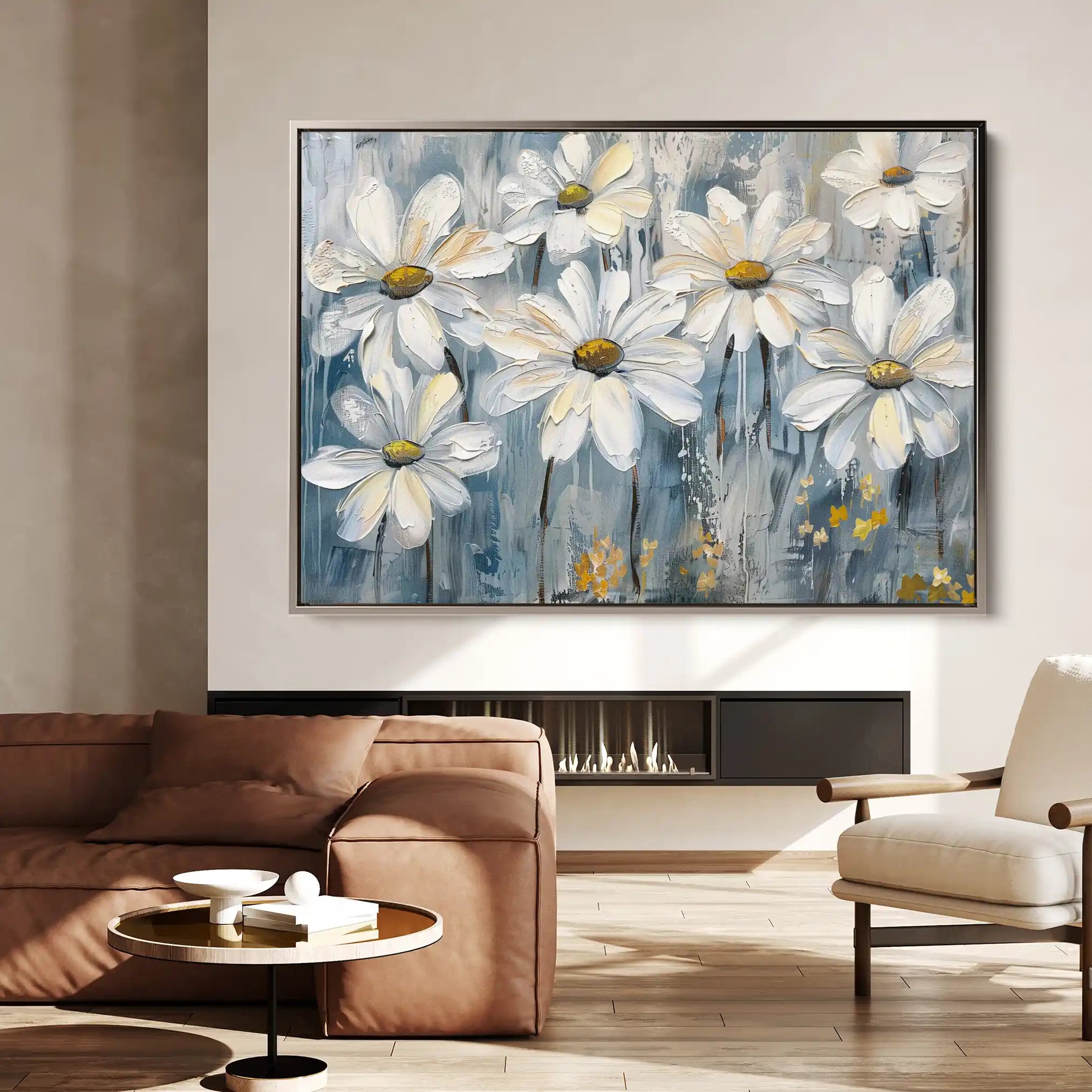 Floral 286 Canvas Art 60 x 40 cm / Black