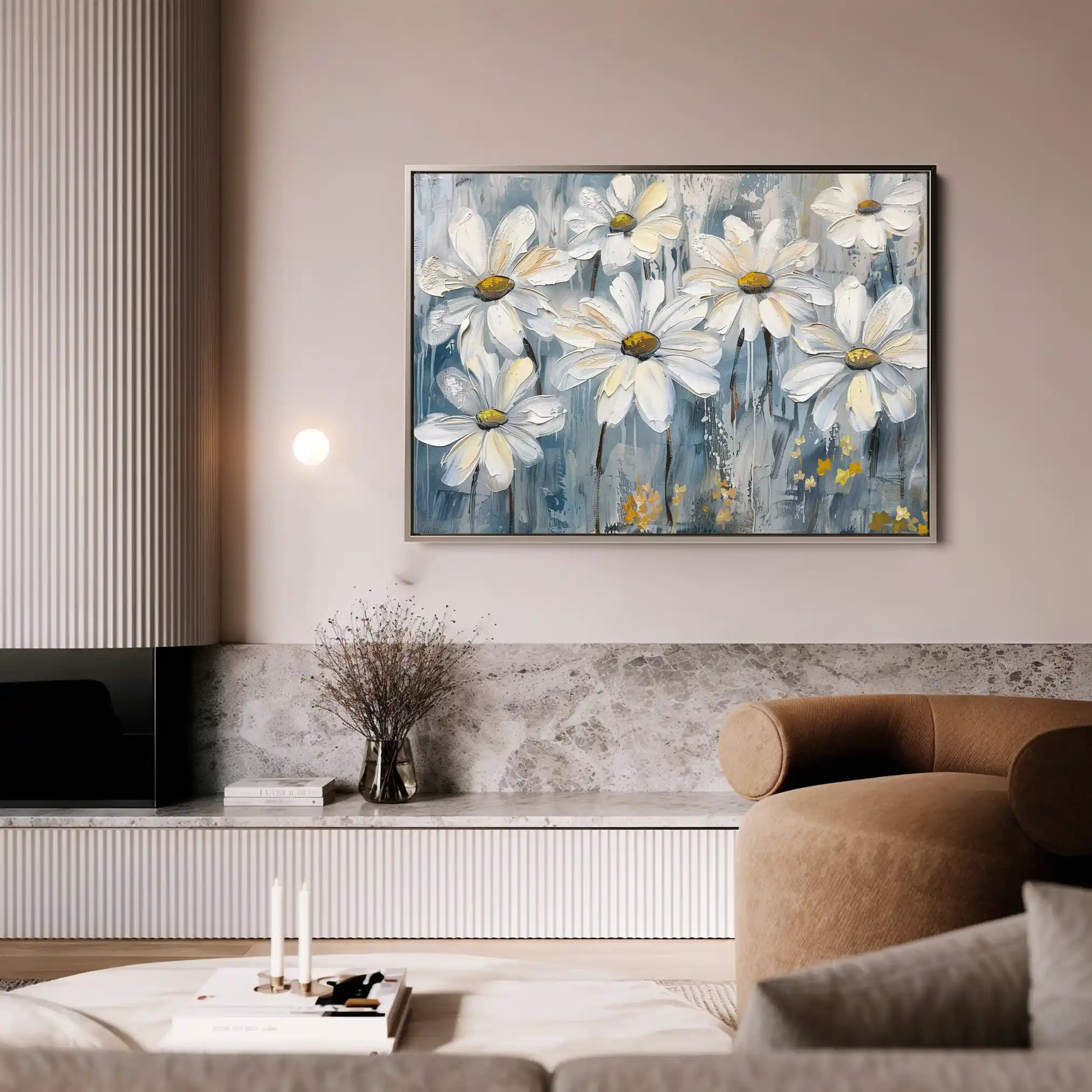 Floral 286 Canvas Art 60 x 40 cm / Black