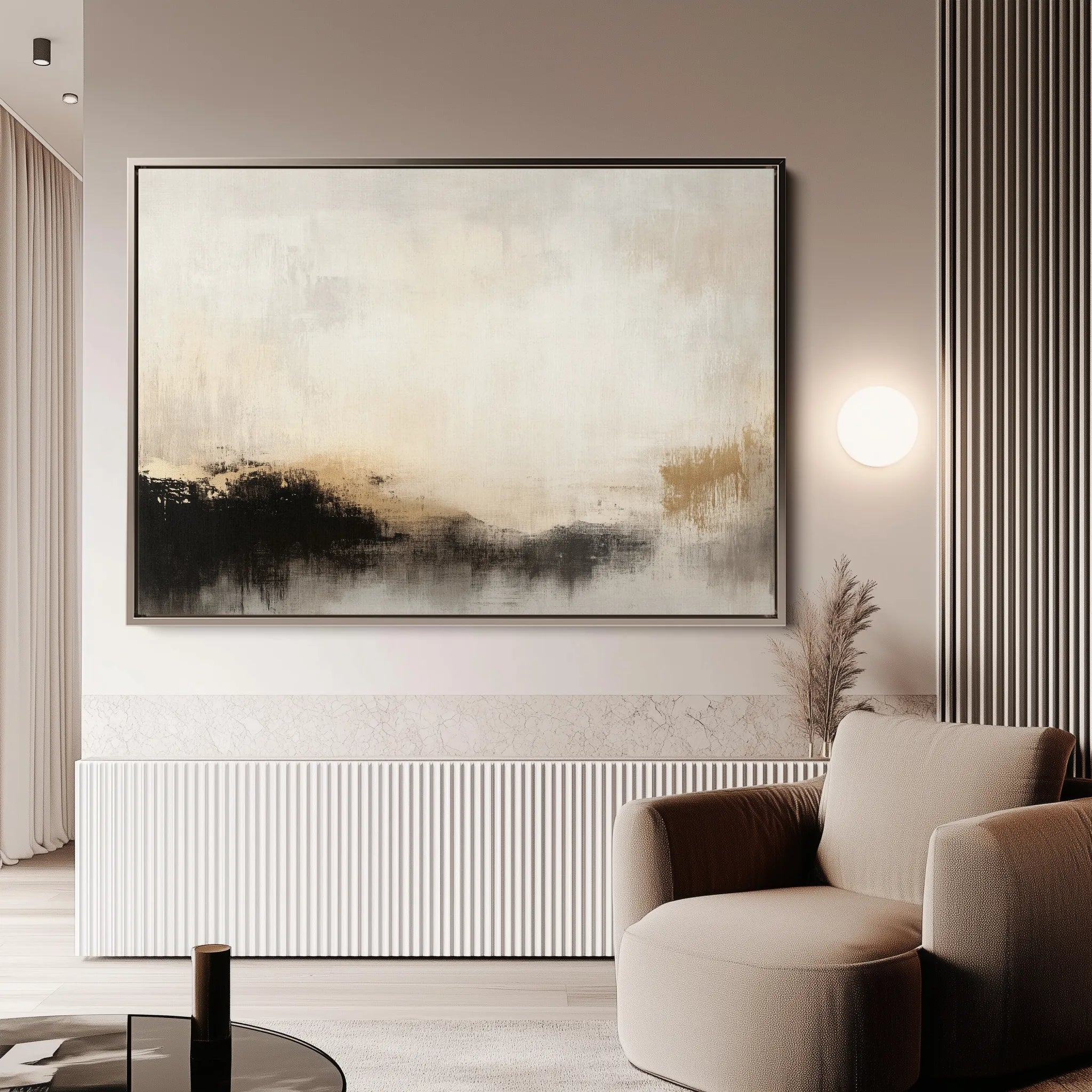Abstract 287 Canvas Art 18" x 24" / 45 x 60 cm / Black