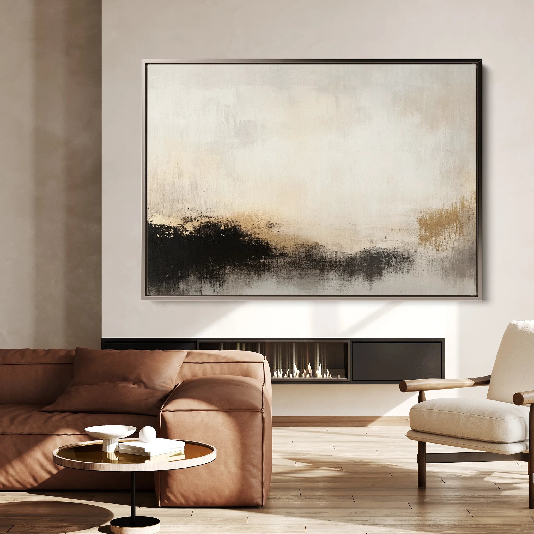 Abstract 287 Canvas Art 18" x 24" / 45 x 60 cm / Black