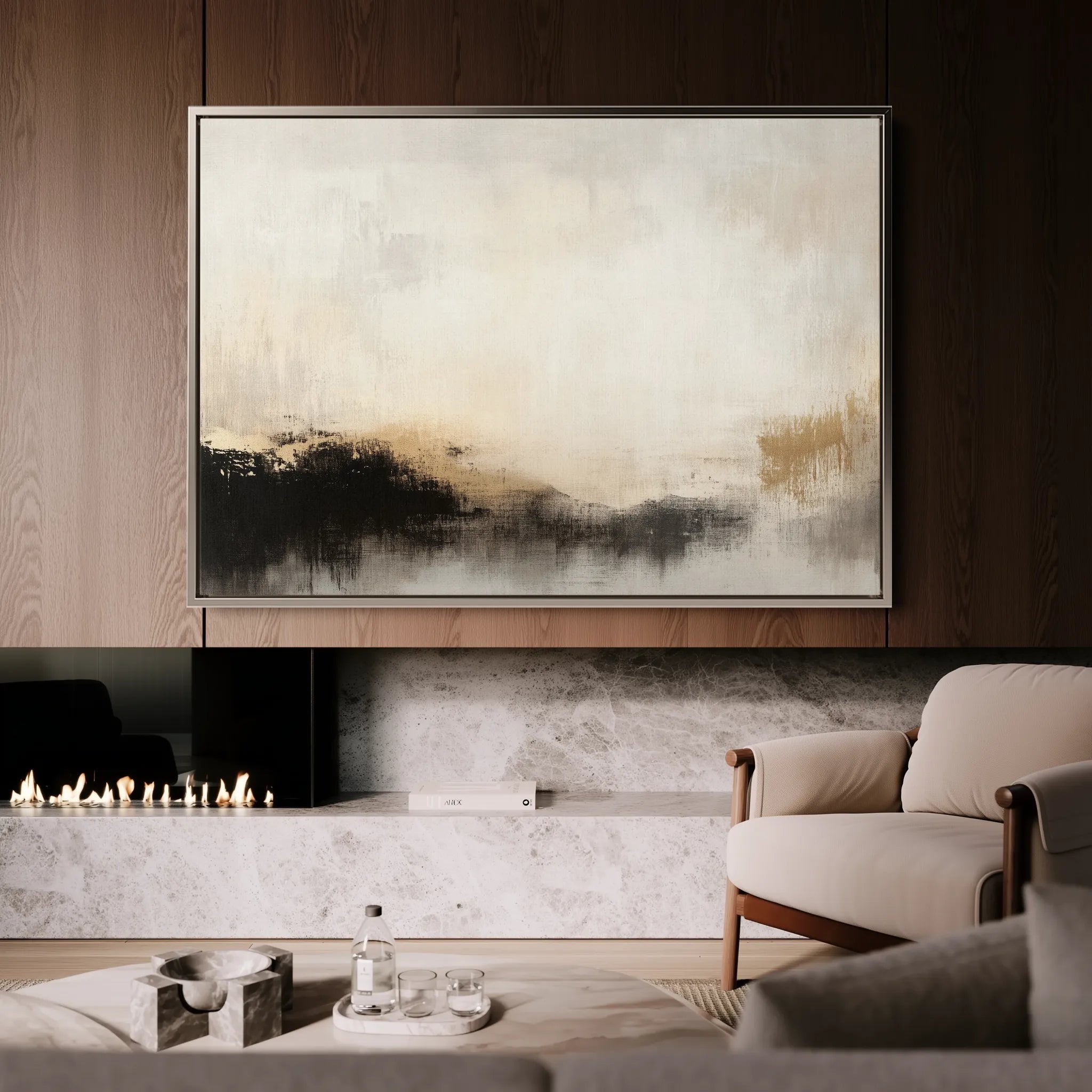 Abstract 287 Canvas Art 18" x 24" / 45 x 60 cm / Black