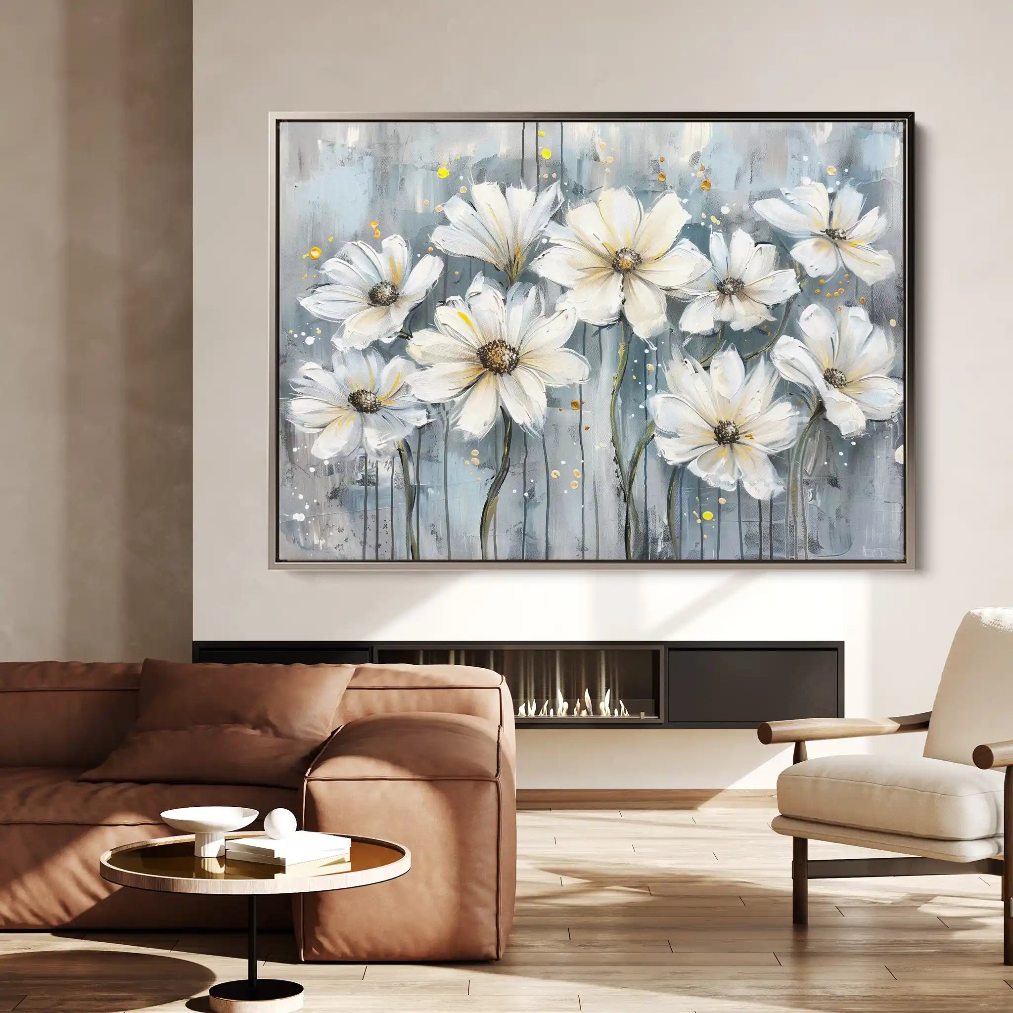 Floral 287 Canvas Art 60 x 40 cm / Black