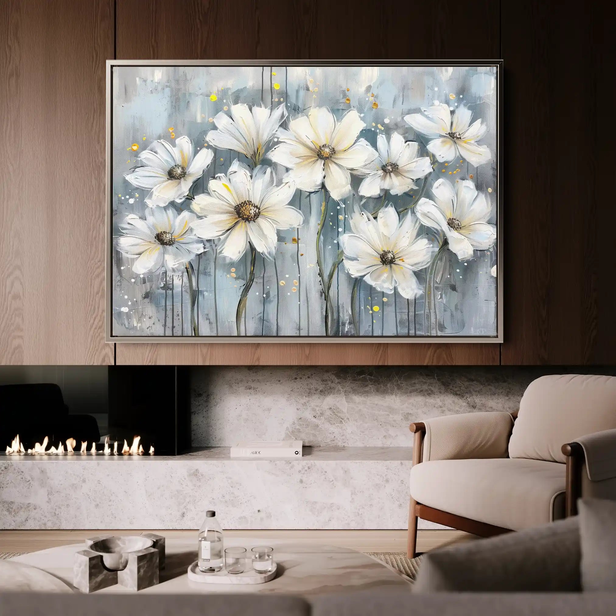 Floral 287 Canvas Art 60 x 40 cm / Black
