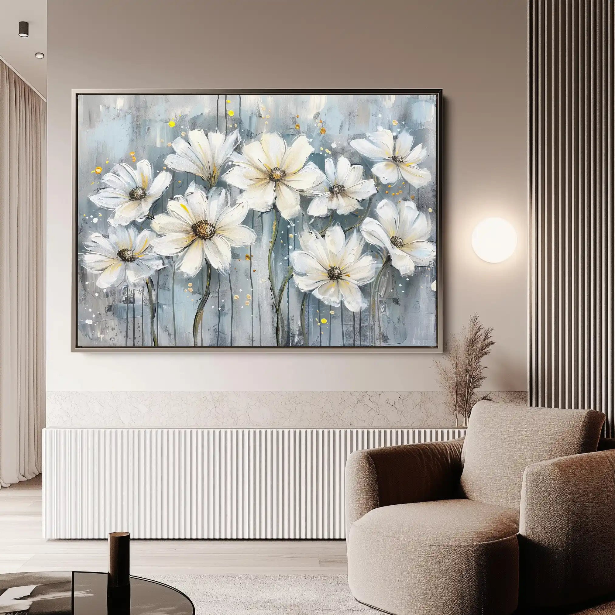 Floral 287 Canvas Art 60 x 40 cm / Black