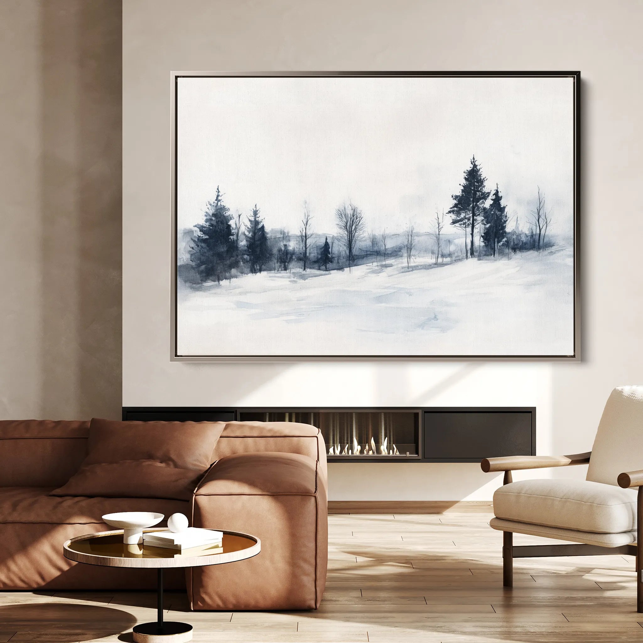 Landscape 294 Canvas Art 18" x 24" / 45 x 60 cm / Black