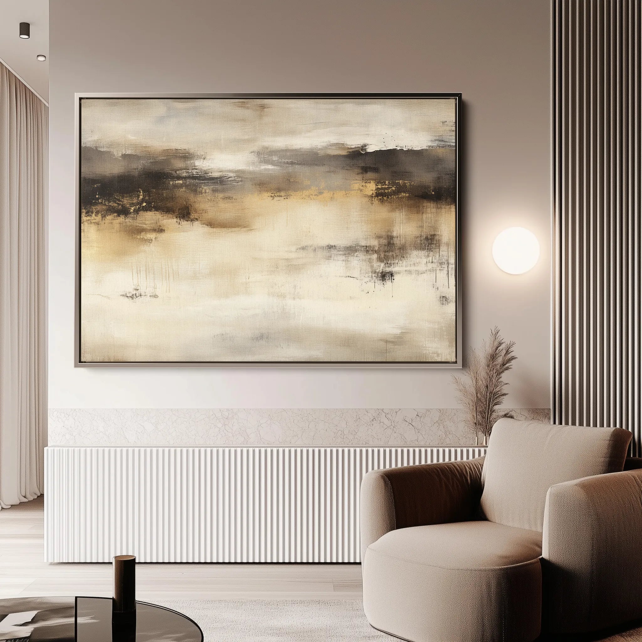 Abstract 297 Canvas Art 18" x 24" / 45 x 60 cm / Black