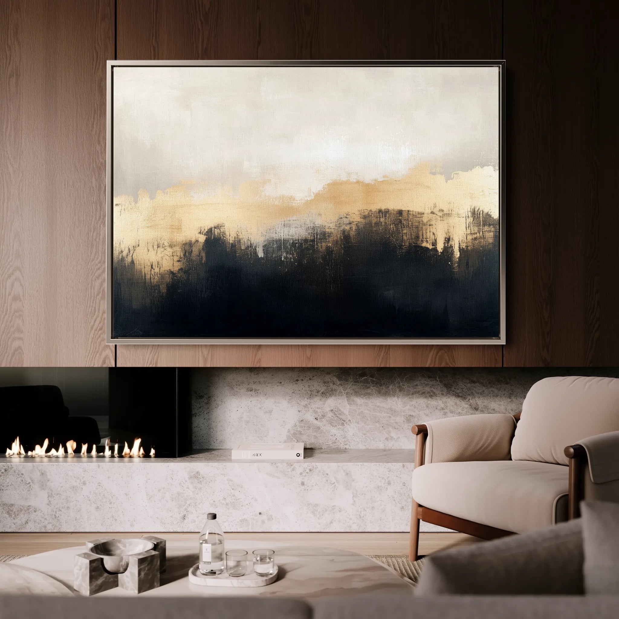 Abstract 302 Canvas Art 18" x 24" / 45 x 60 cm / Black