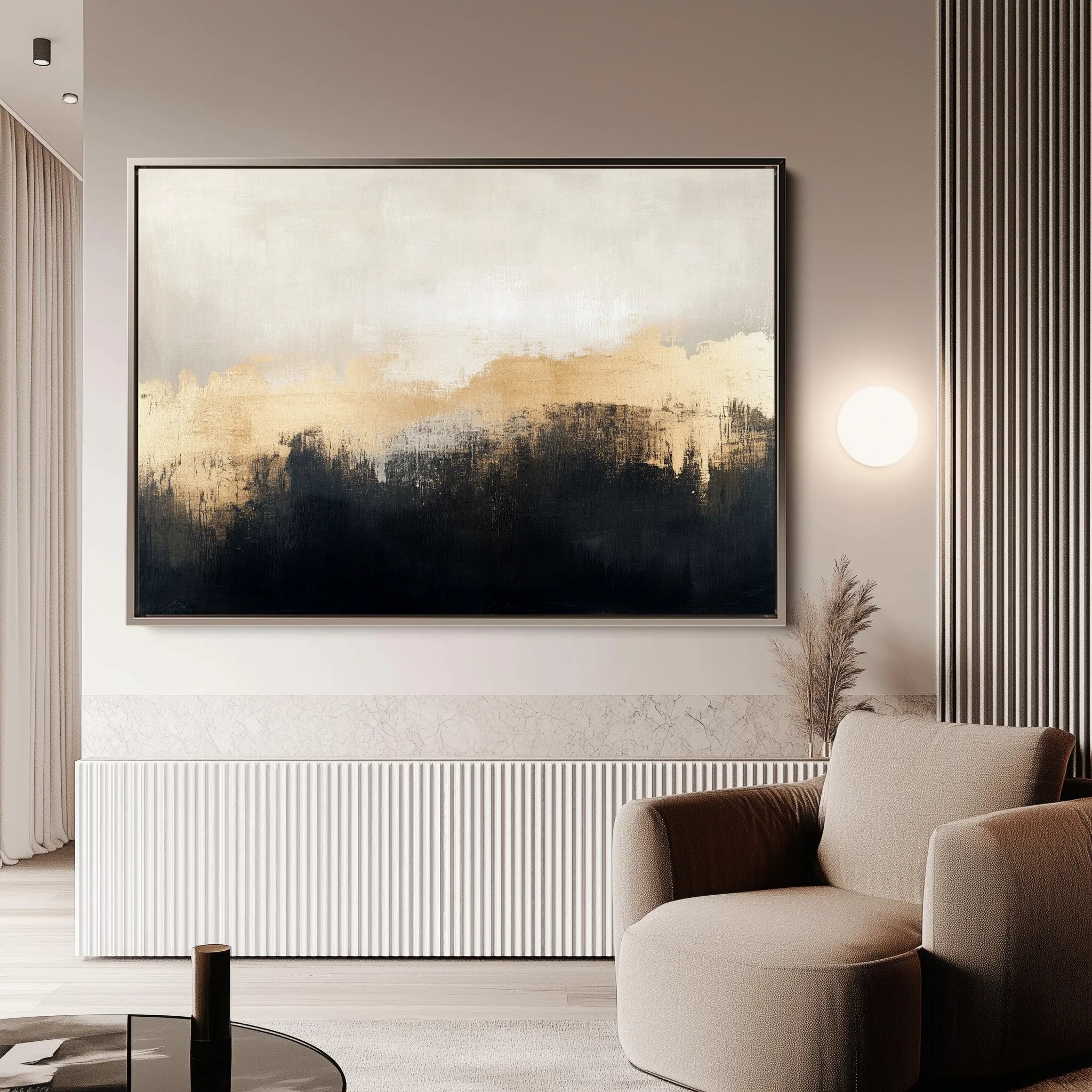 Abstract 302 Canvas Art 18" x 24" / 45 x 60 cm / Black