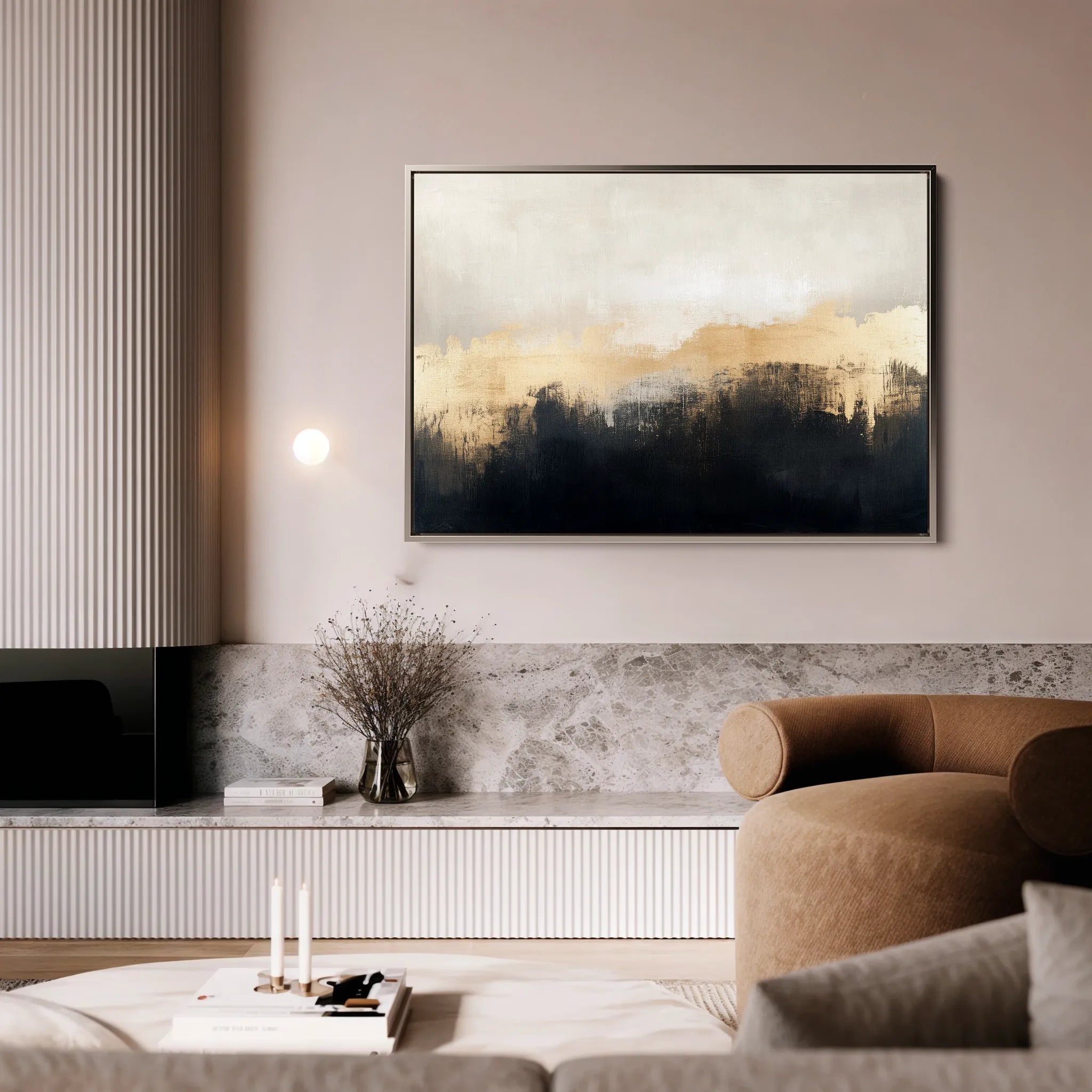 Abstract 302 Canvas Art 18" x 24" / 45 x 60 cm / Black