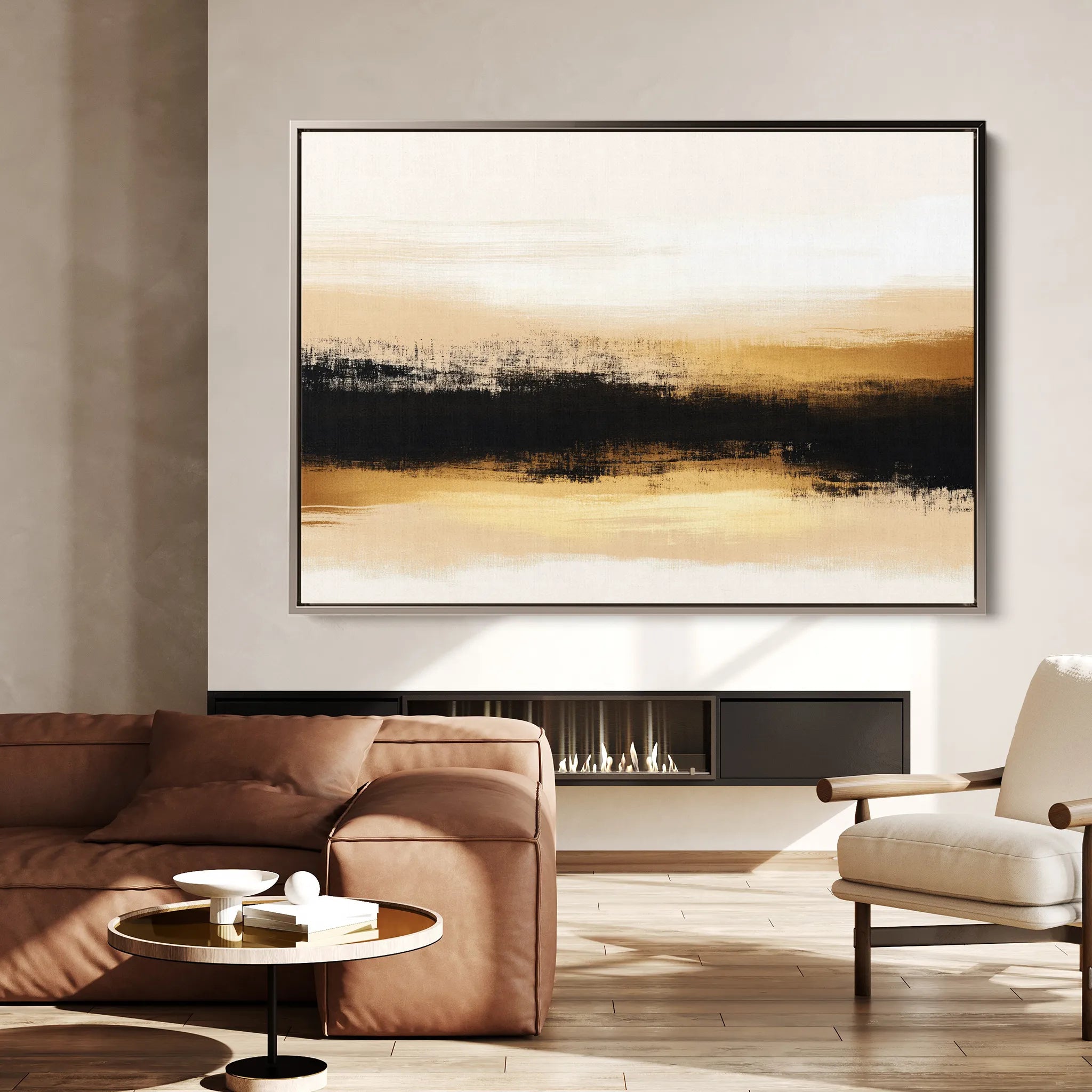 Abstract 303 Canvas Art 18" x 24" / 45 x 60 cm / Black