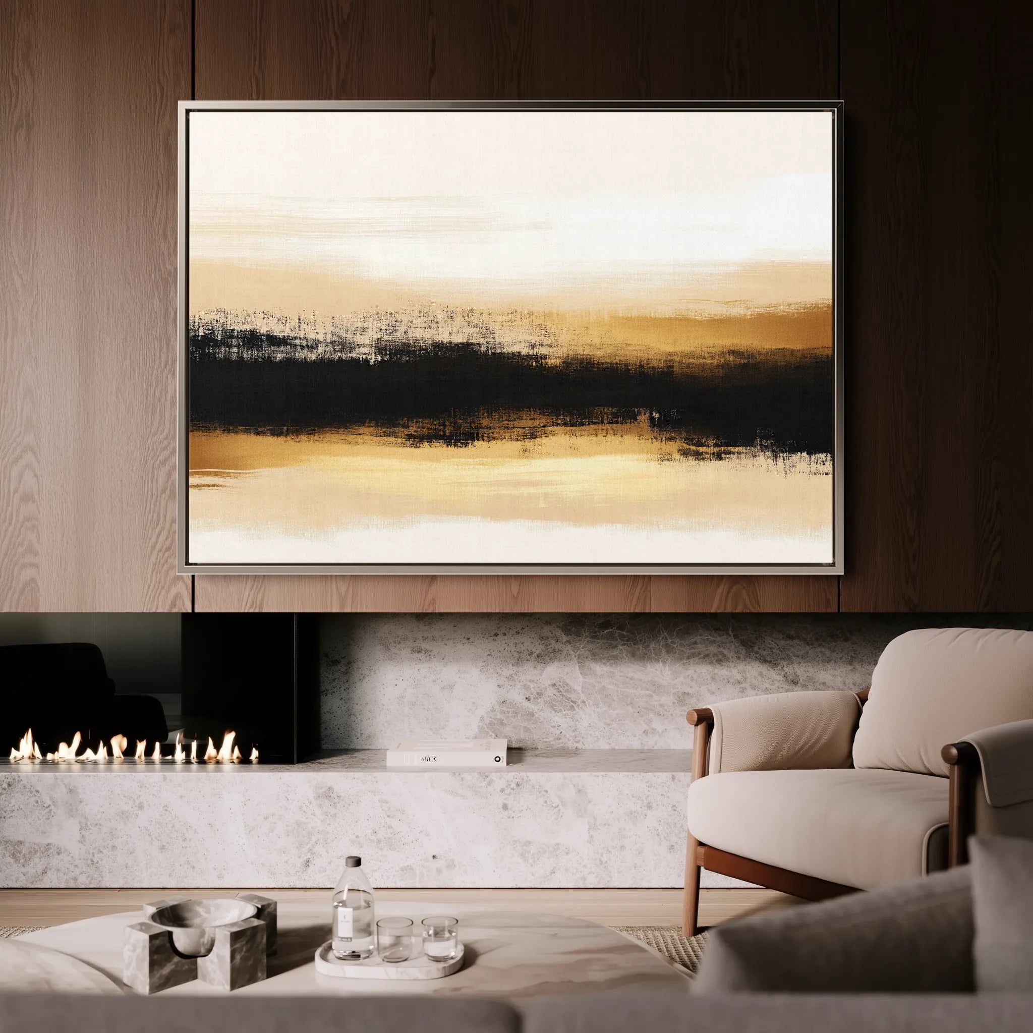 Abstract 303 Canvas Art 18" x 24" / 45 x 60 cm / Black