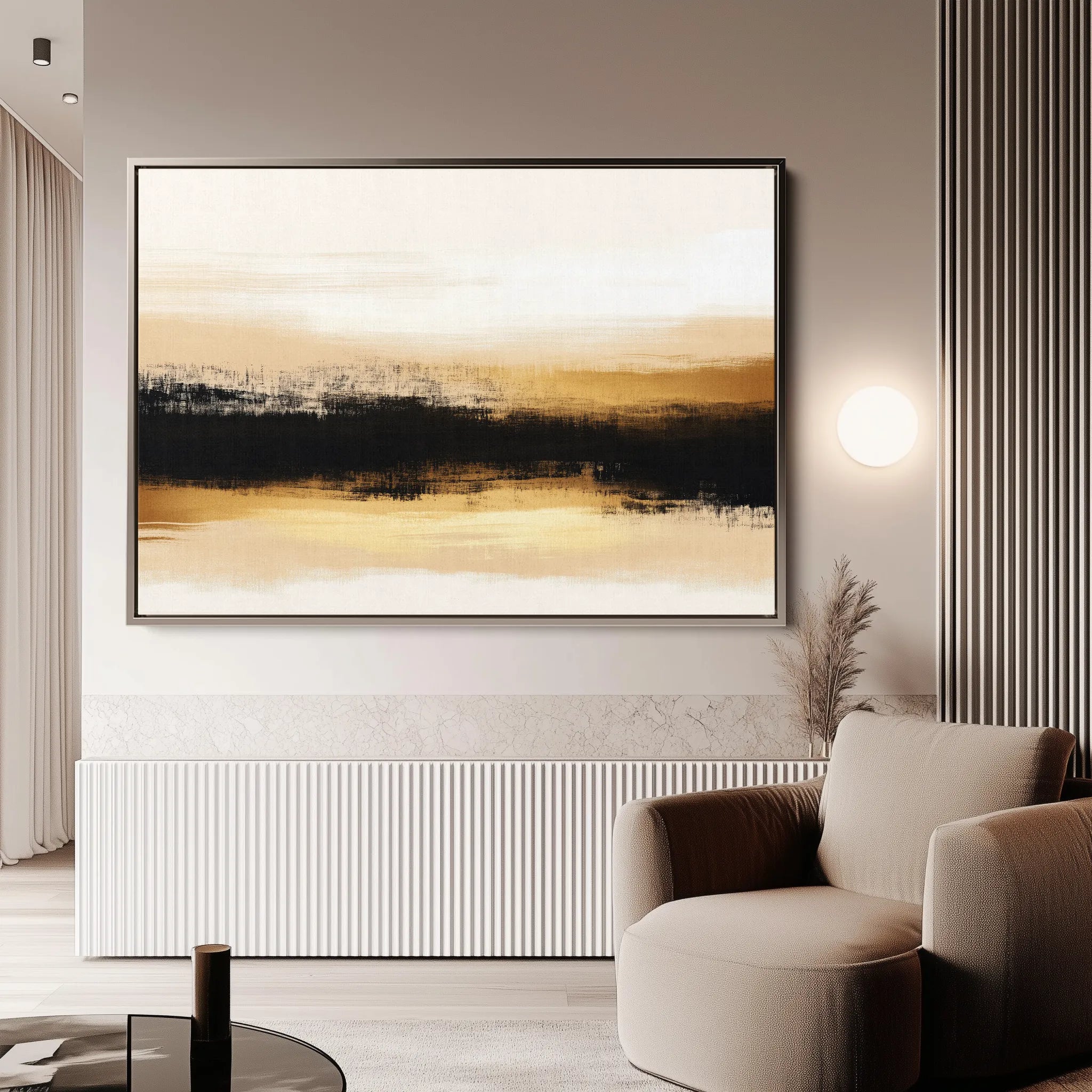 Abstract 303 Canvas Art 18" x 24" / 45 x 60 cm / Black