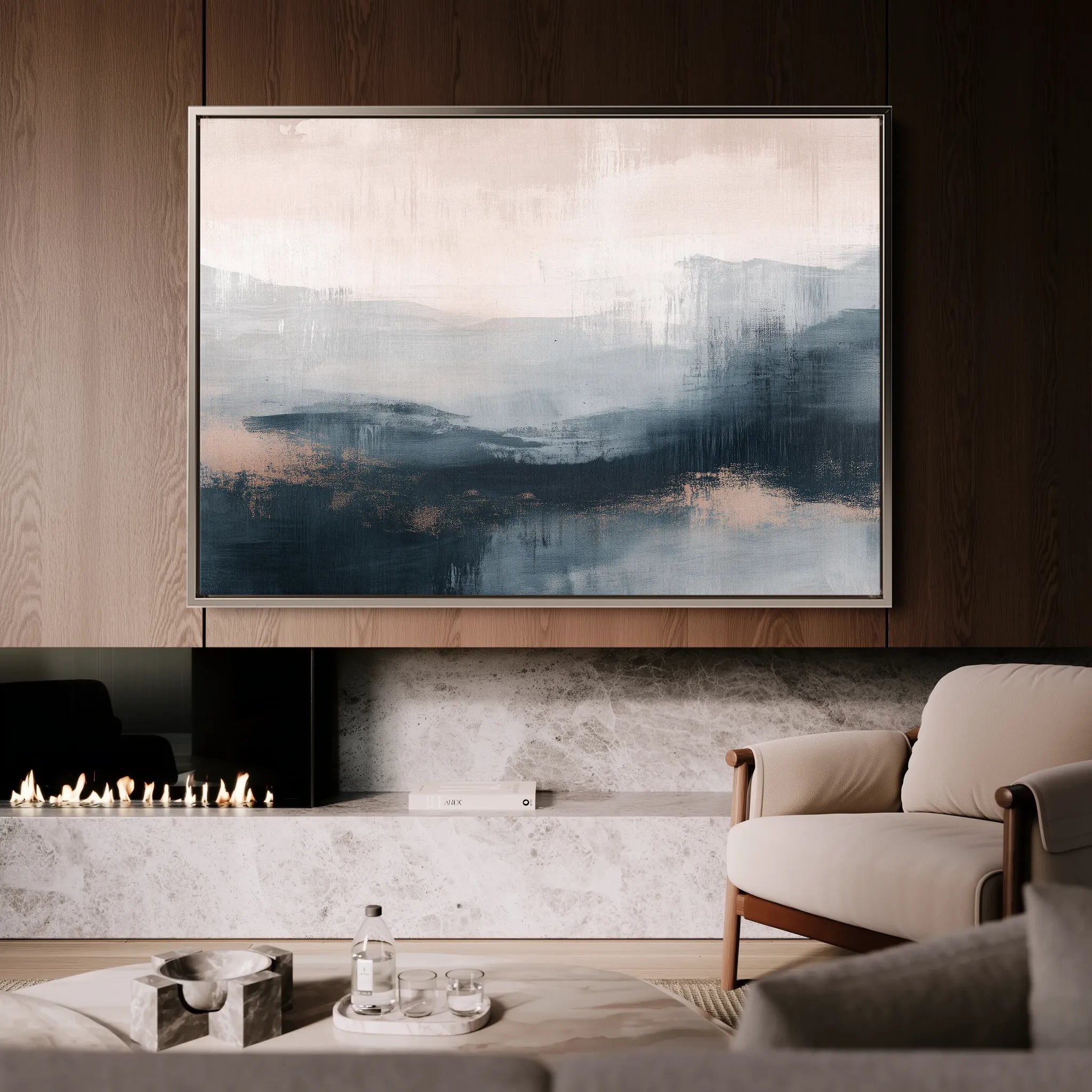 Abstract 305 Canvas Art 18" x 24" / 45 x 60 cm / Black