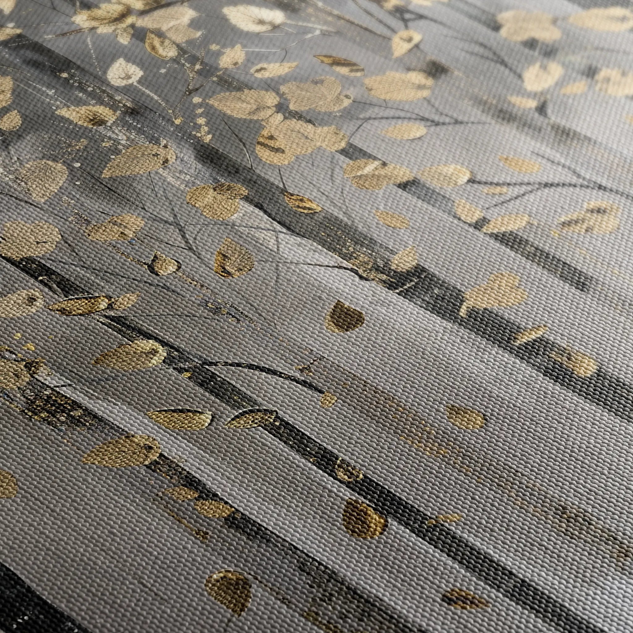 Floral 307 Canvas Art 18" x 24" / 45 x 60 cm / Black
