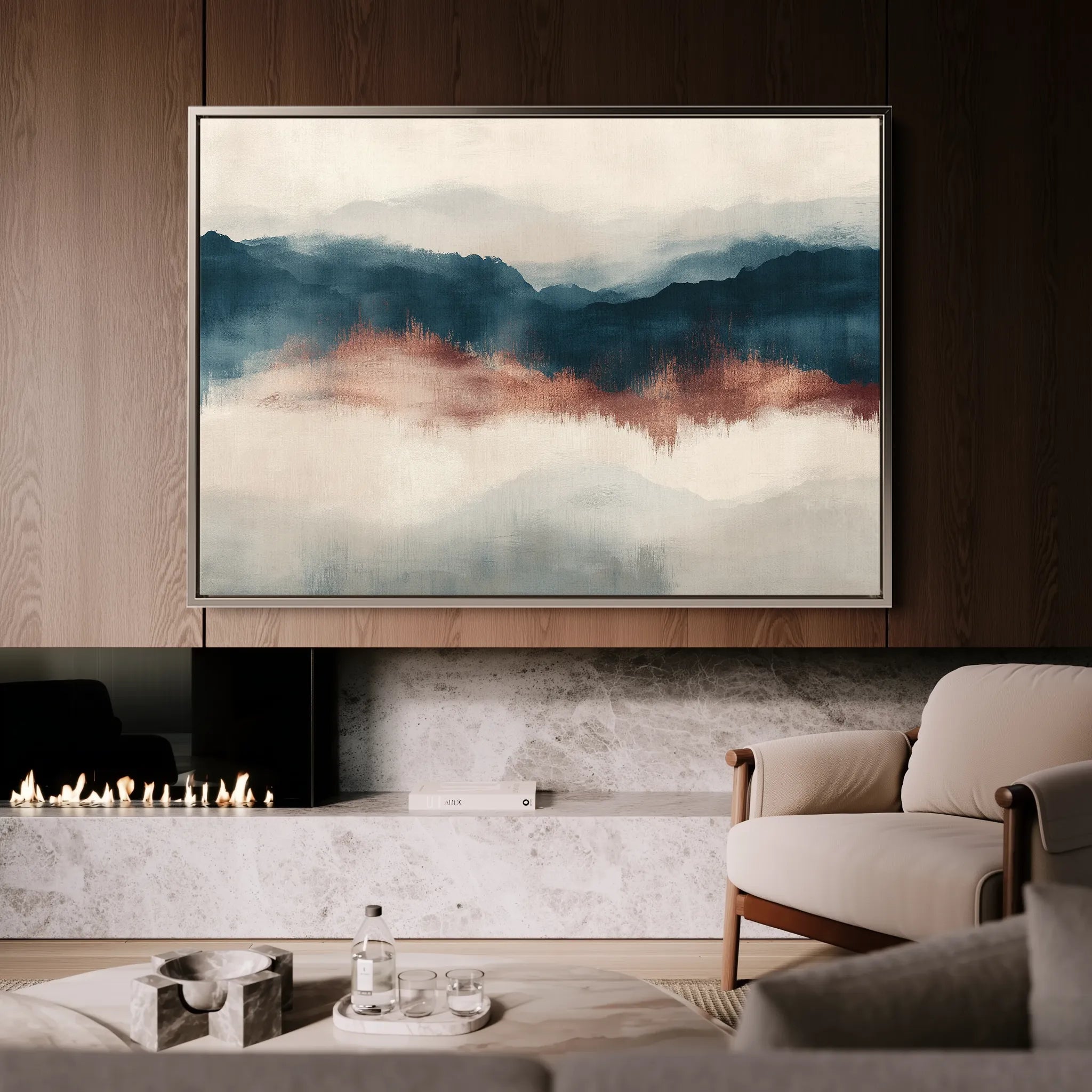 Abstract 308 Canvas Art 18" x 24" / 45 x 60 cm / Black