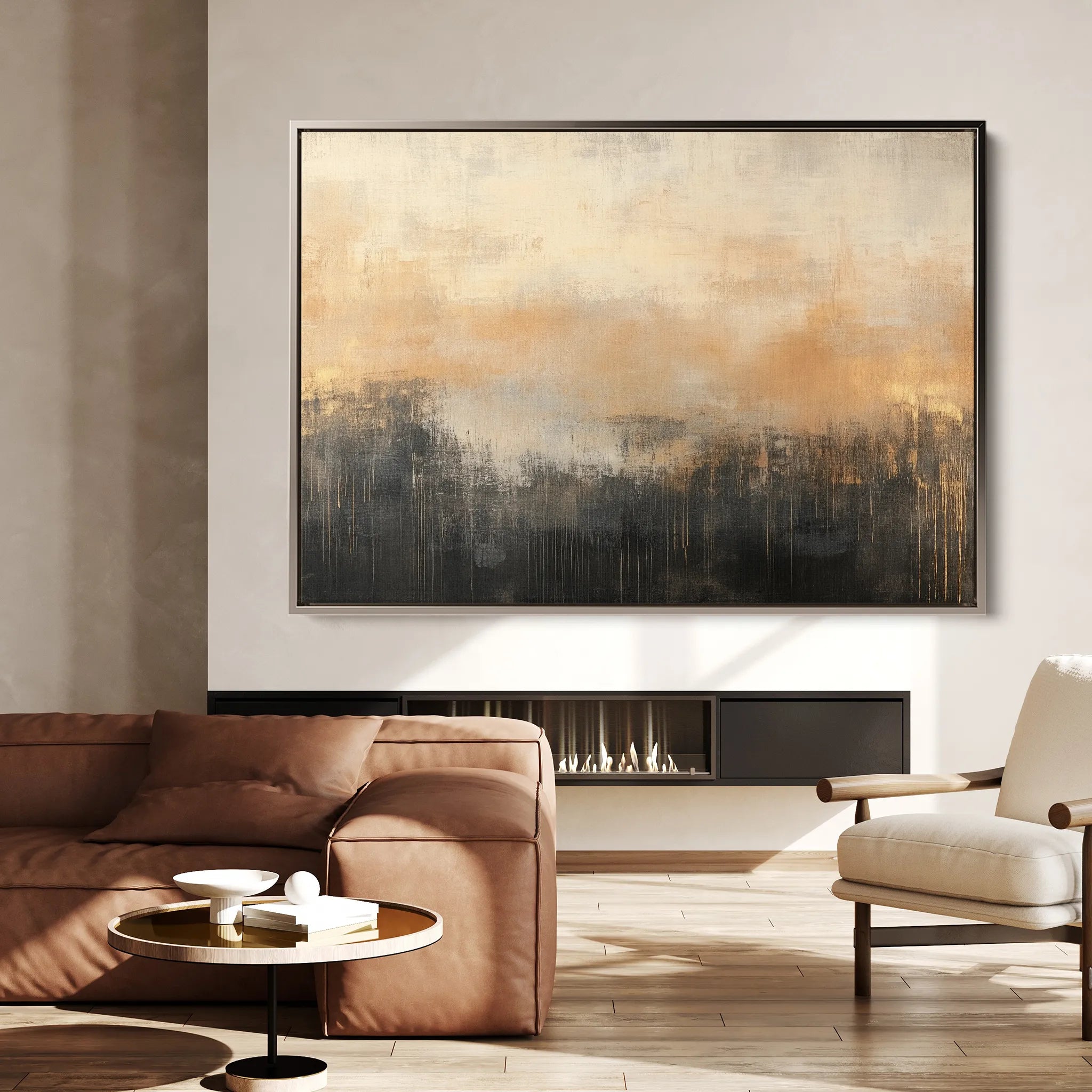 Abstract 309 Canvas Art 18" x 24" / 45 x 60 cm / Black