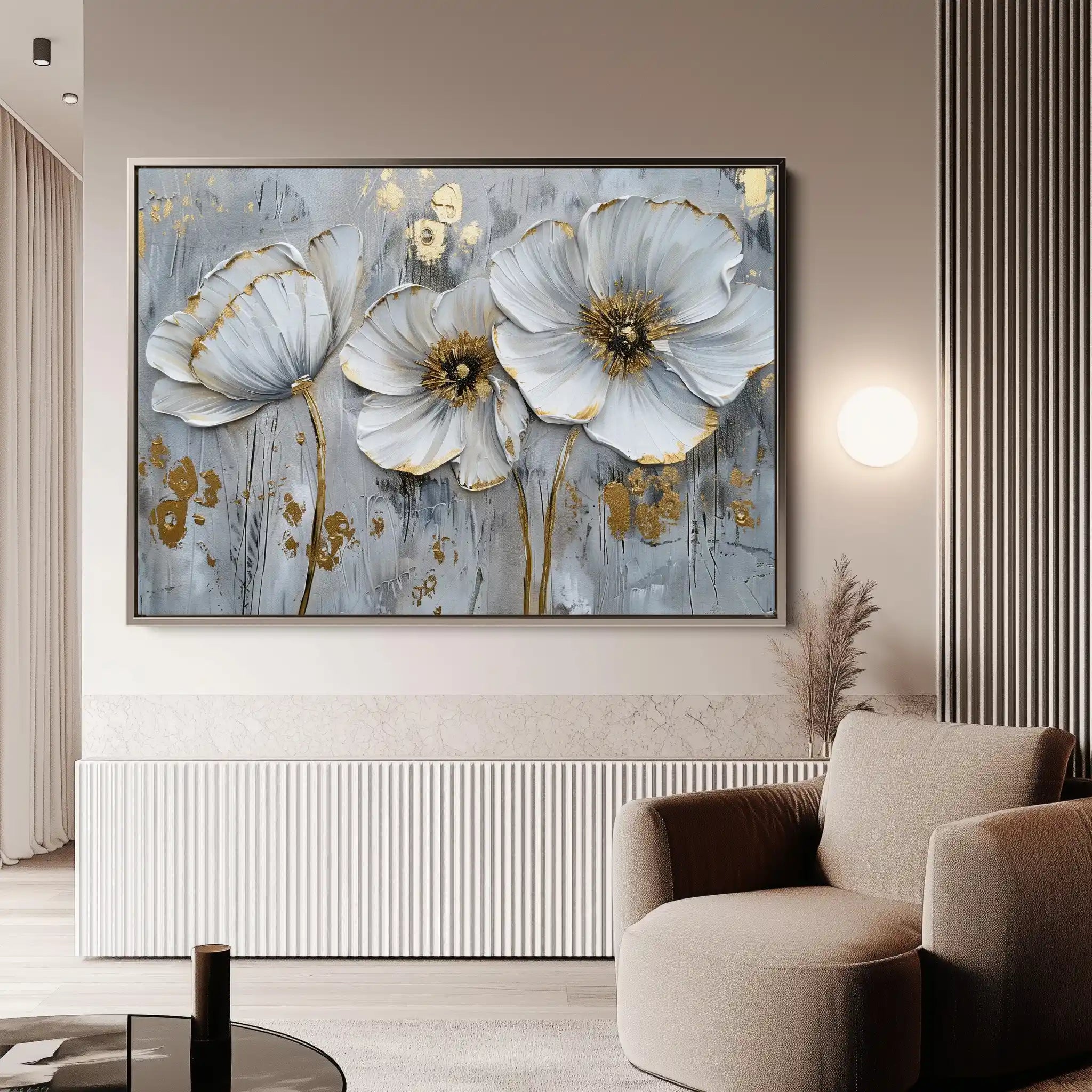 Floral 309 Canvas Art 60 x 40 cm / Black
