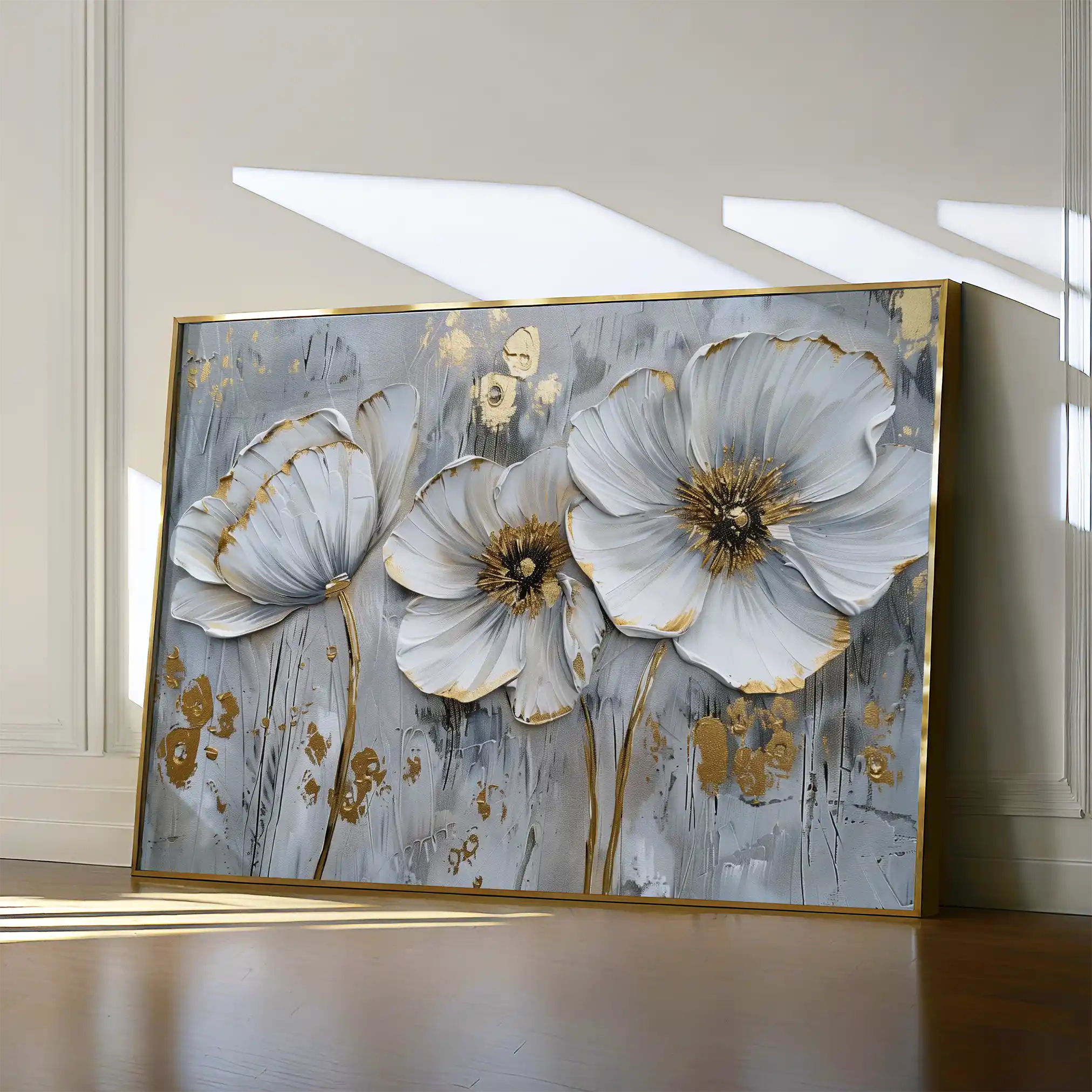 Floral 309 Canvas Art 60 x 40 cm / Black