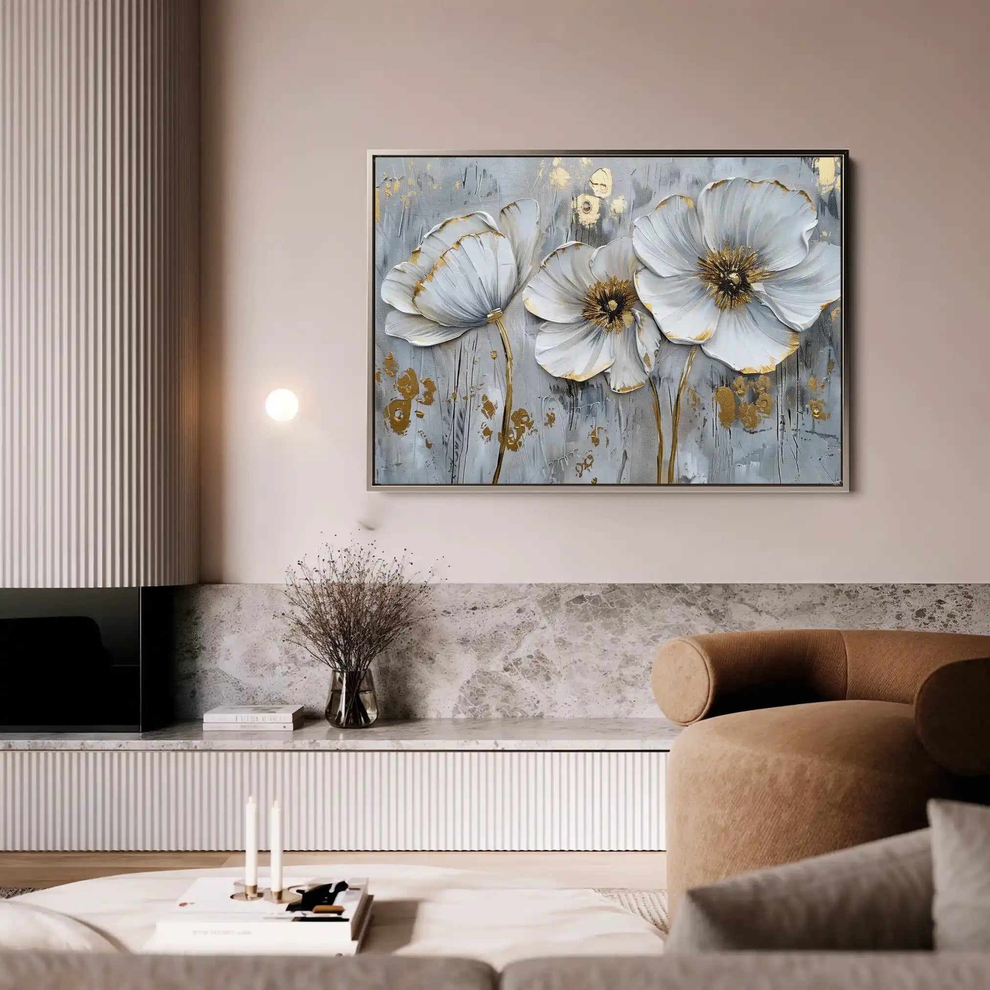 Floral 309 Canvas Art 60 x 40 cm / Black