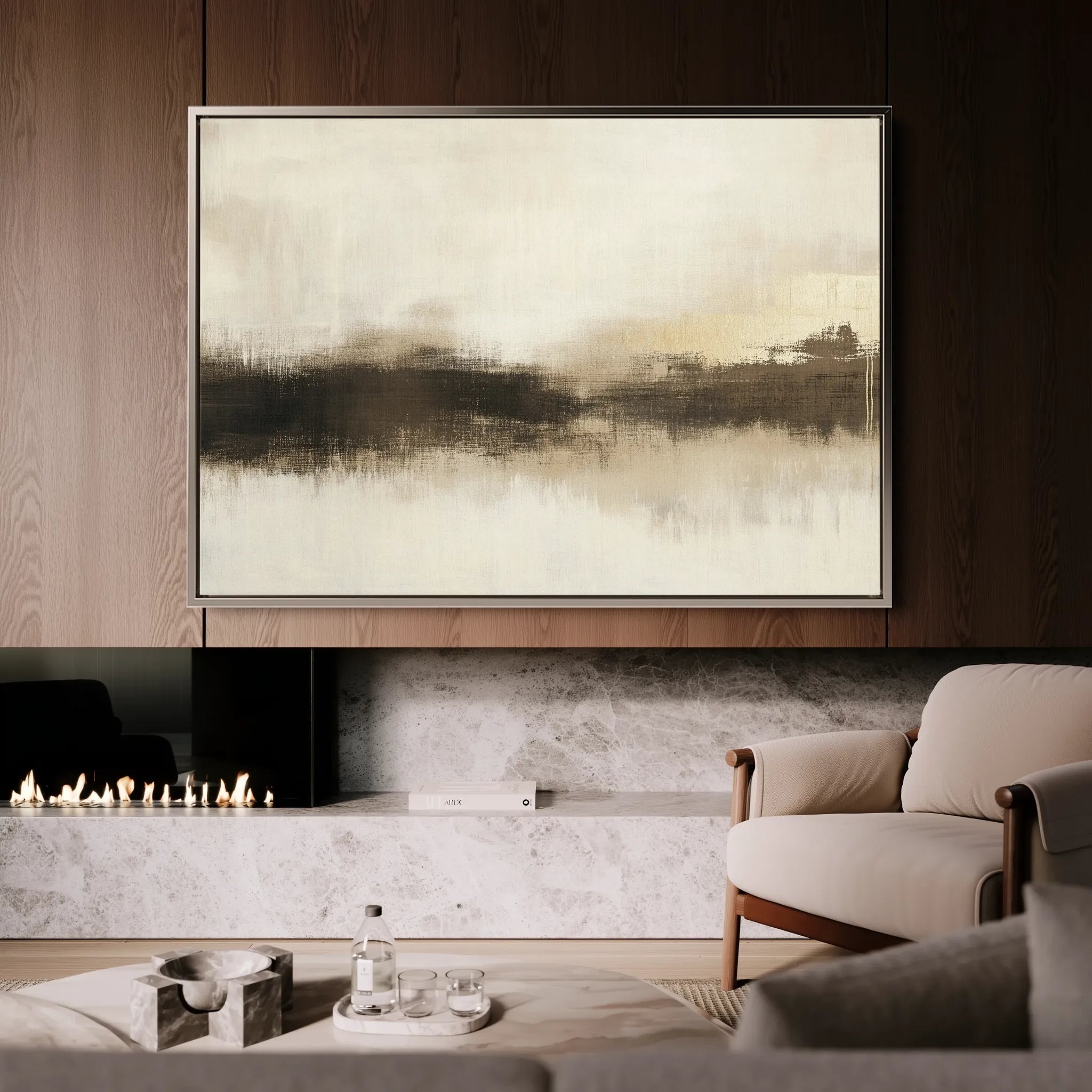 Abstract 310 Canvas Art 18" x 24" / 45 x 60 cm / Black