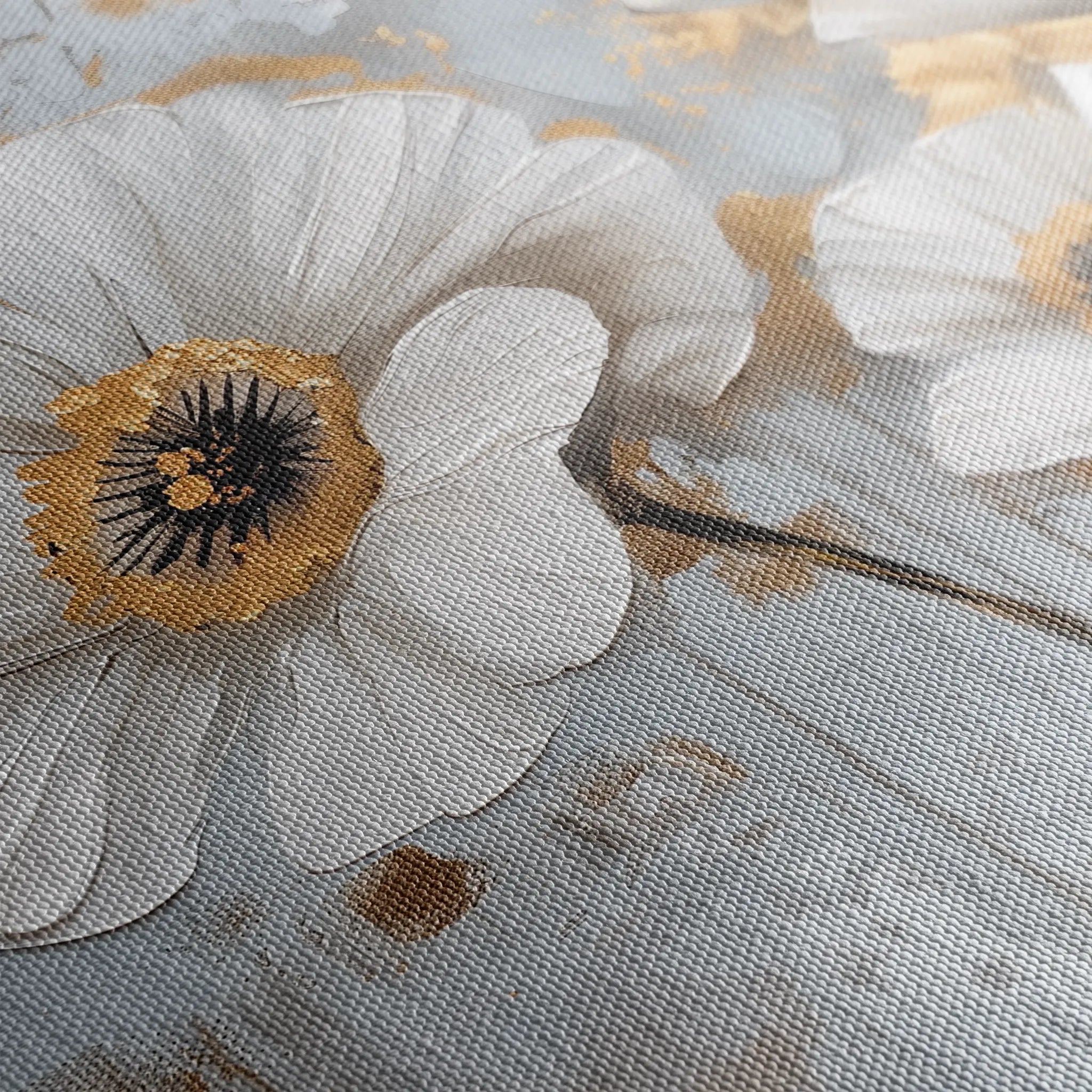 Floral 310 Canvas Art 18" x 24" / 45 x 60 cm / Black