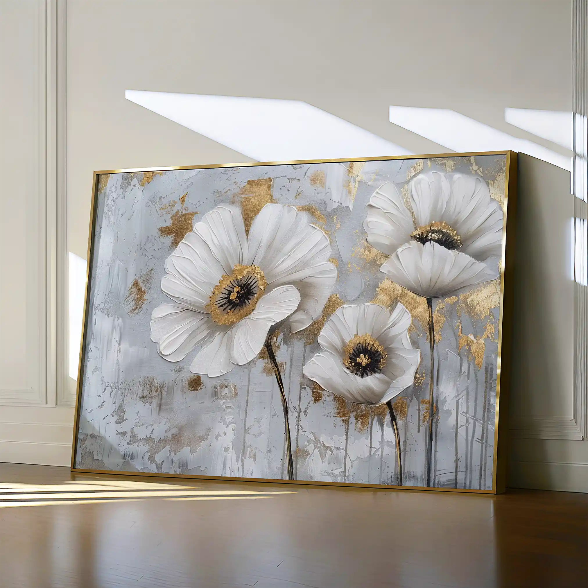 Floral 310 Canvas Art 60 x 40 cm / Black