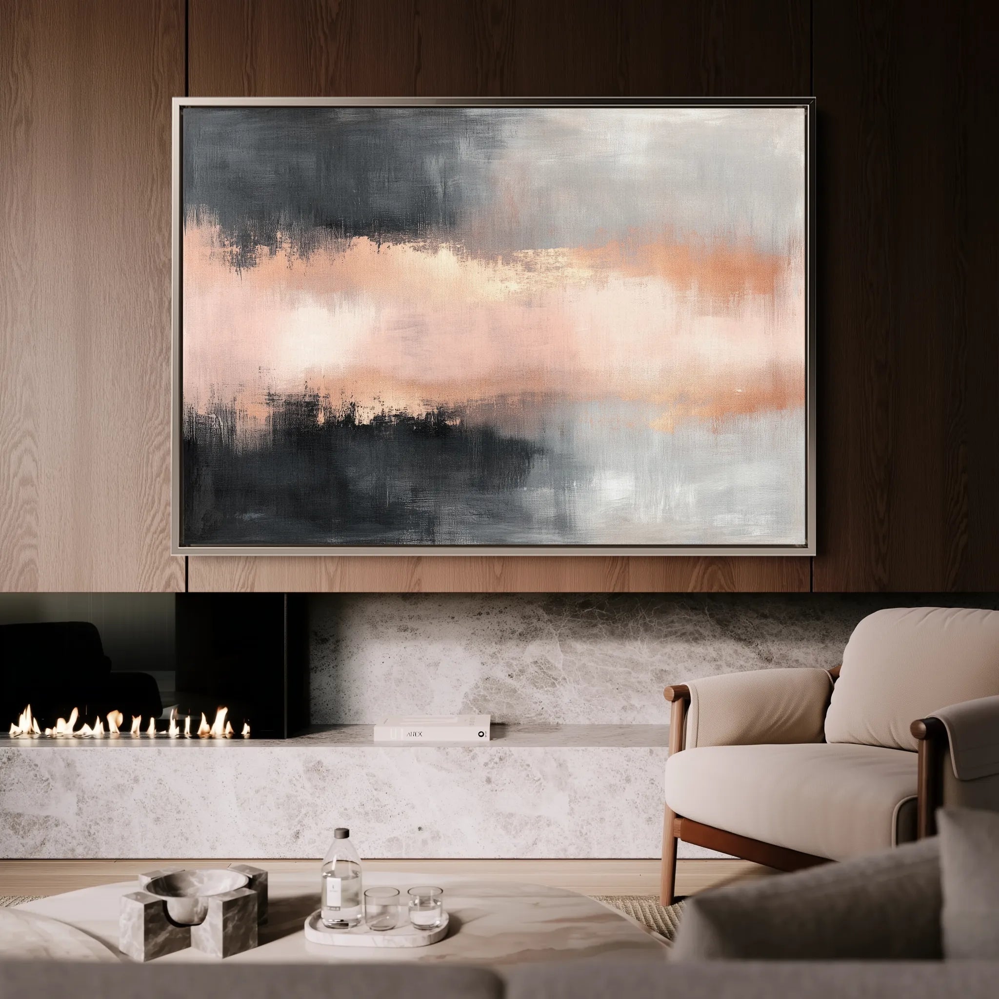 Abstract 311 Canvas Art 18" x 24" / 45 x 60 cm / Black