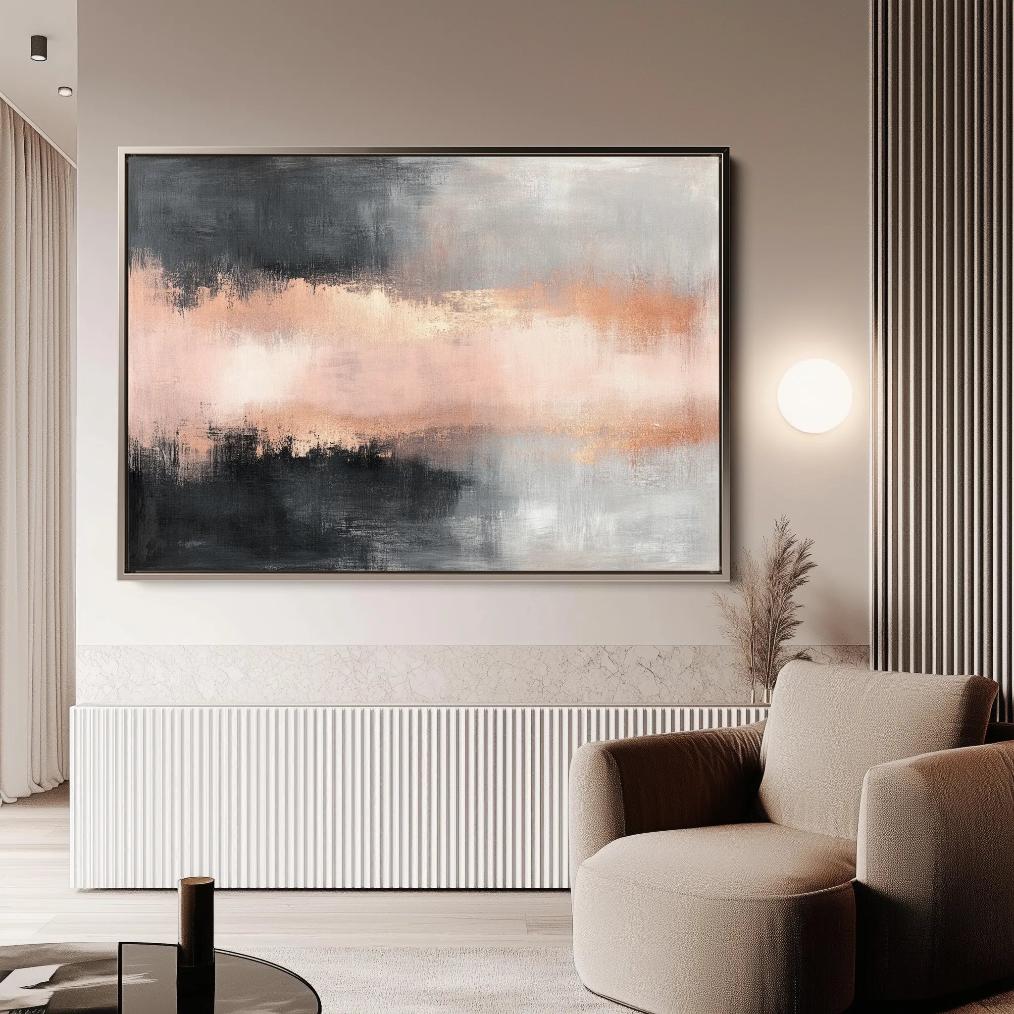 Abstract 311 Canvas Art 18" x 24" / 45 x 60 cm / Black