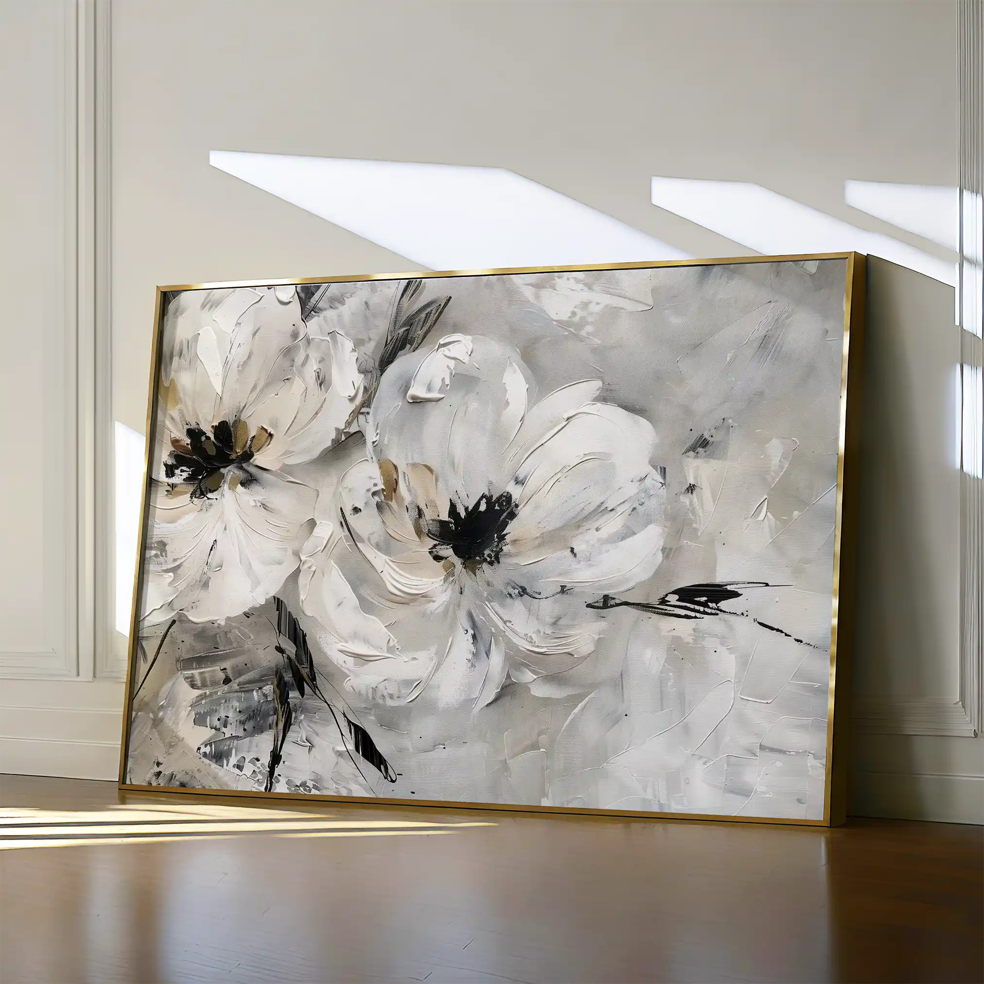 Floral 311 Canvas Art 60 x 40 cm / Black