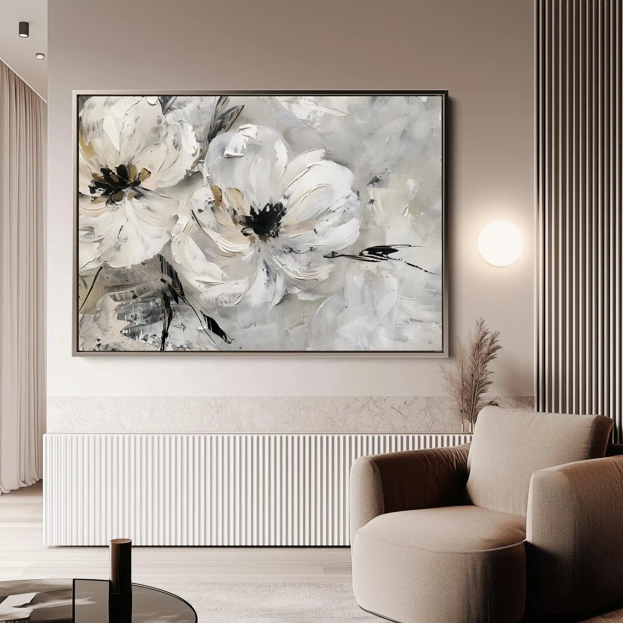 Floral 311 Canvas Art 60 x 40 cm / Black