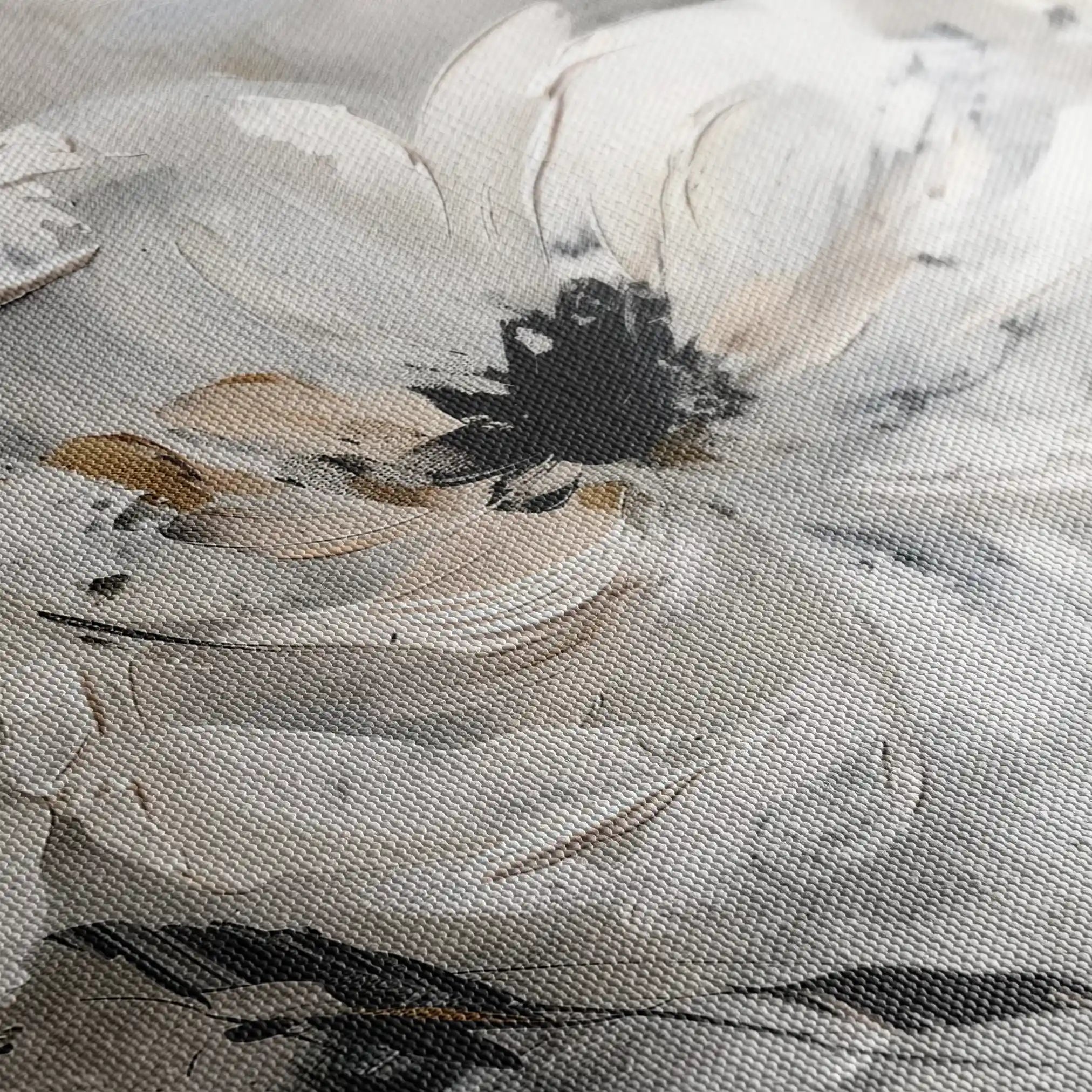 Floral 311 Canvas Art 60 x 40 cm / Black