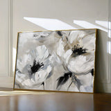 Floral 312 Canvas Art 18" x 24" / 45 x 60 cm / Black
