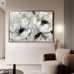 Floral 312 Canvas Art 18" x 24" / 45 x 60 cm / Black
